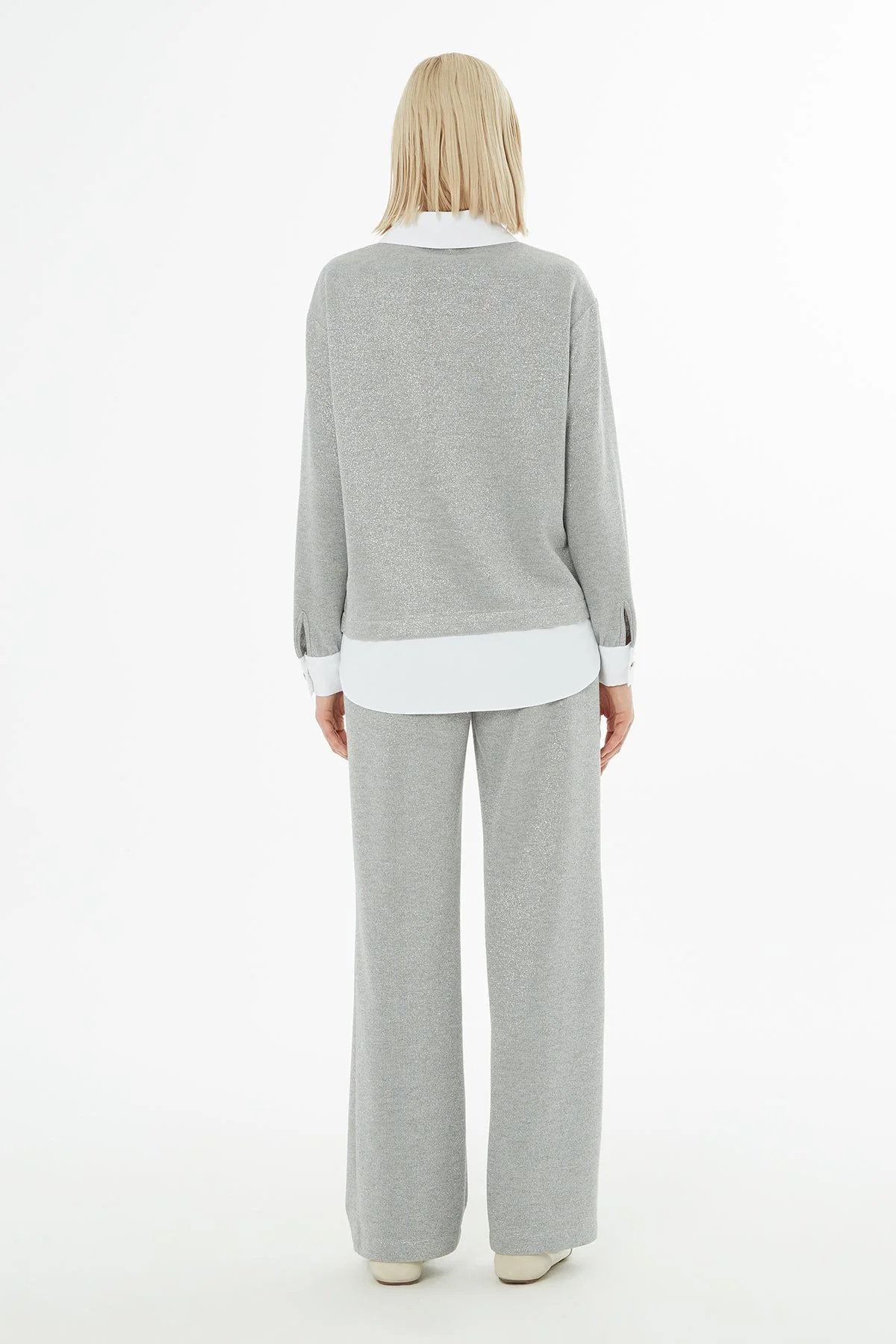 Grey Shirt-Look Glittery Suit - Image 4