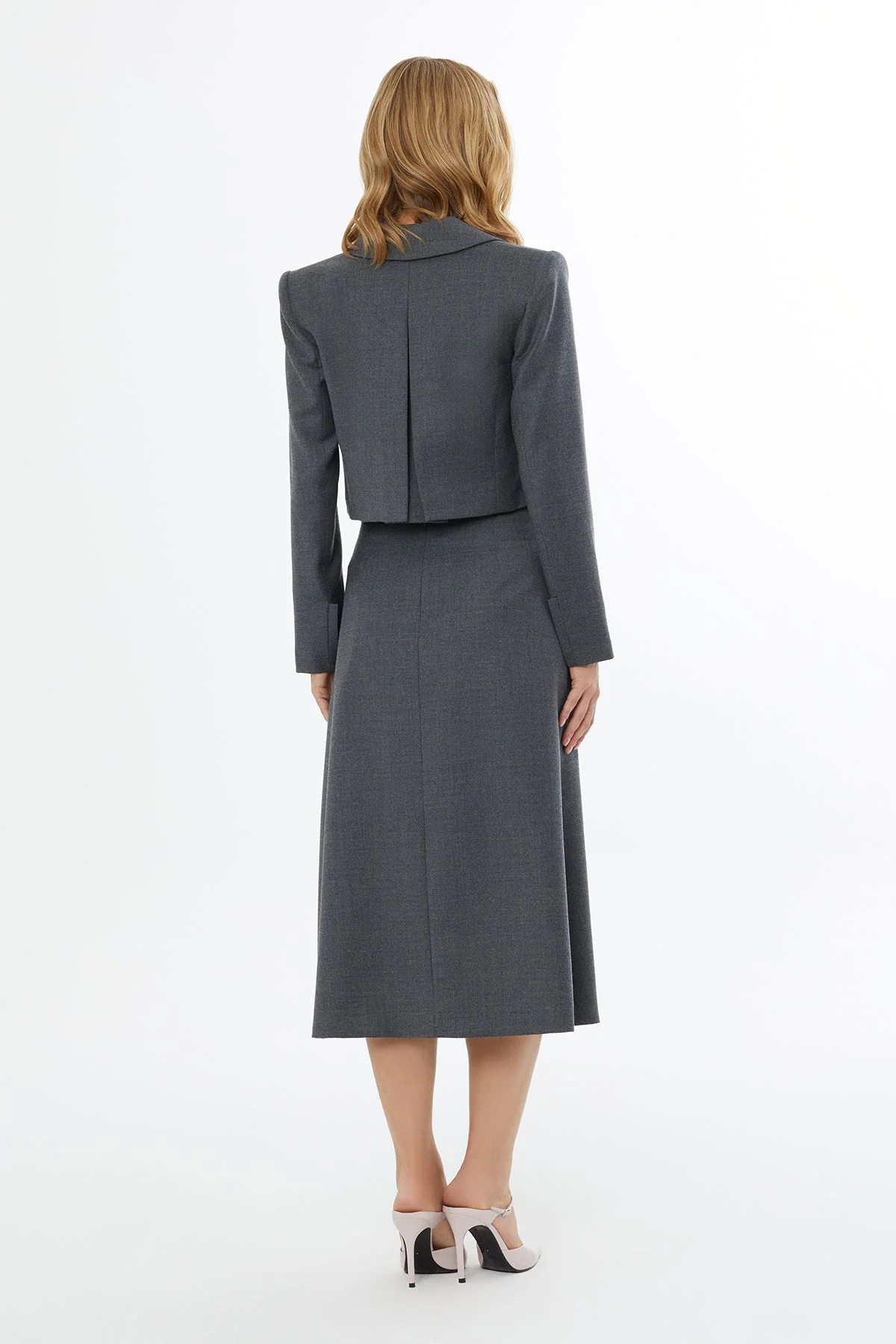 Grey Short Jacket with Buttons - Image 4