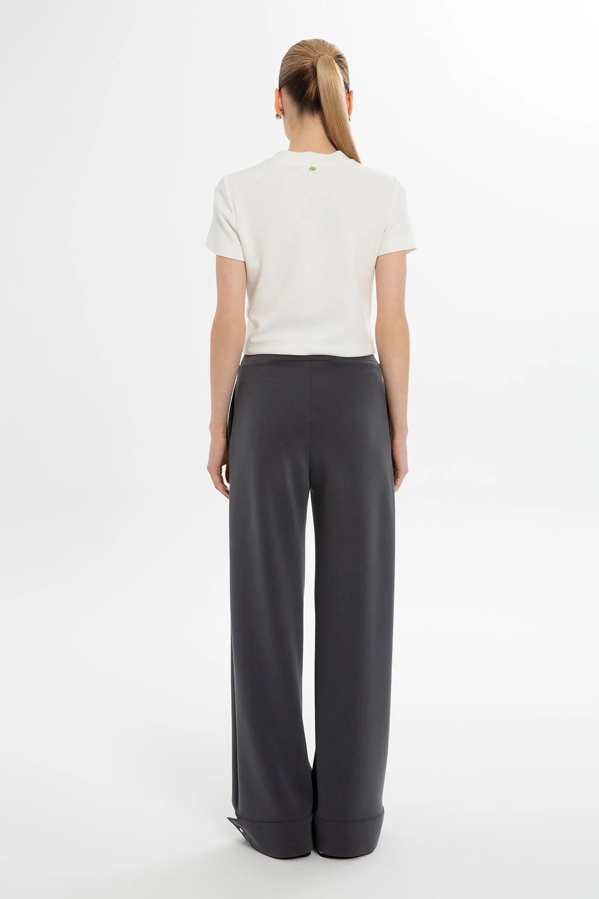 Grey Snap-Button Hem Sweatpants - Image 5
