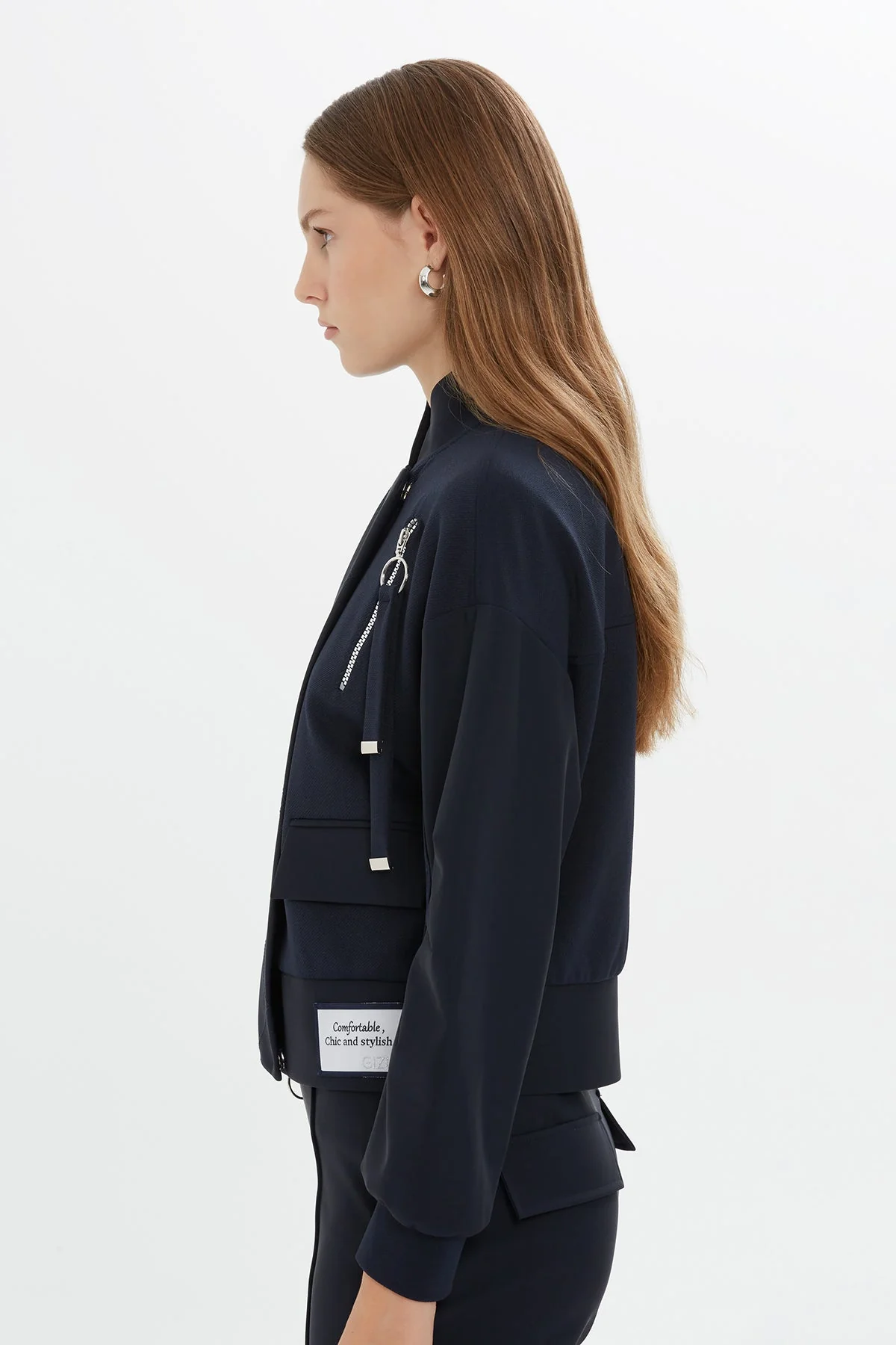 Hooded Zipper Detail Bomber Jacket - Image 6