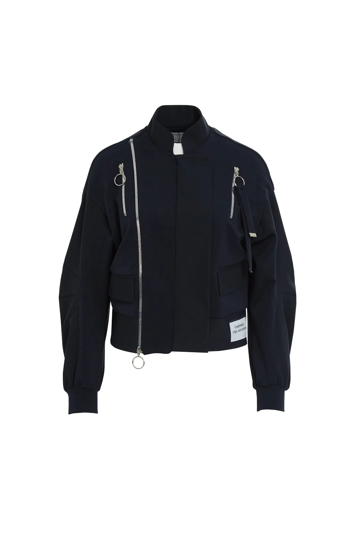 Hooded Zipper Detail Bomber Jacket - Image 8