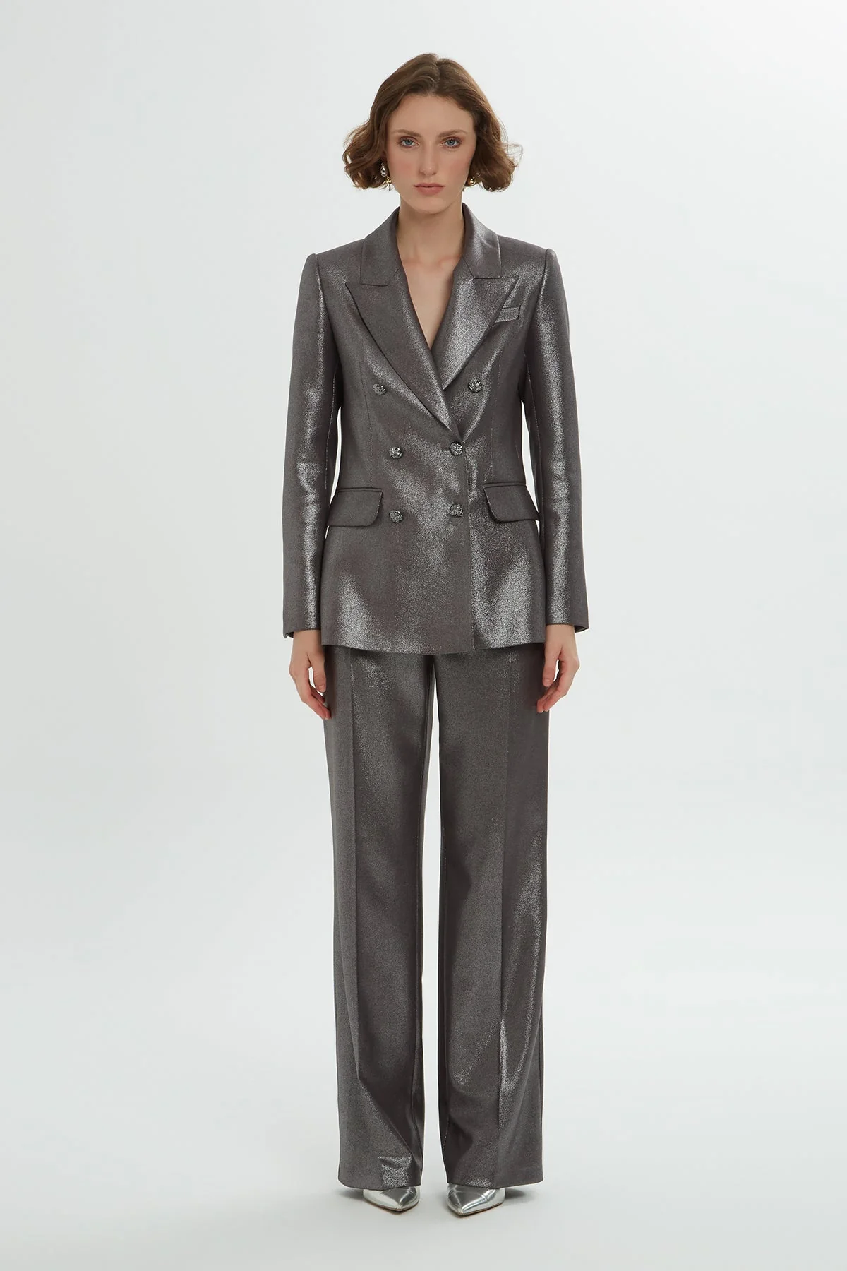 Metallic Grey Shiny Suit - Image 3