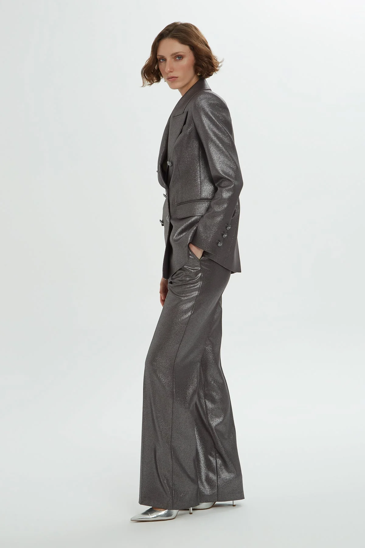 Metallic Grey Shiny Suit - Image 5