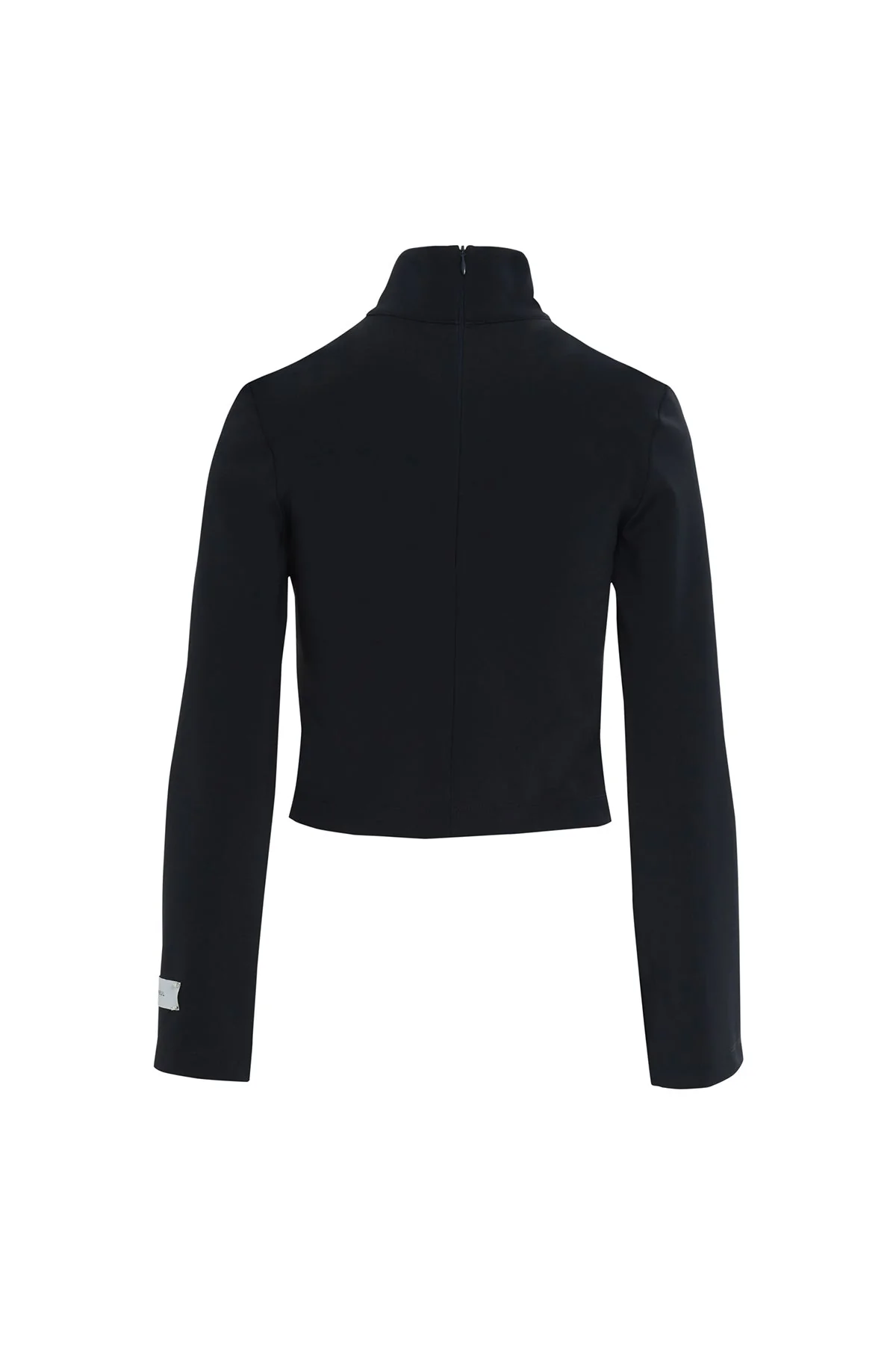 Navy Asymmetric High-Neck Crop Top - Image 6