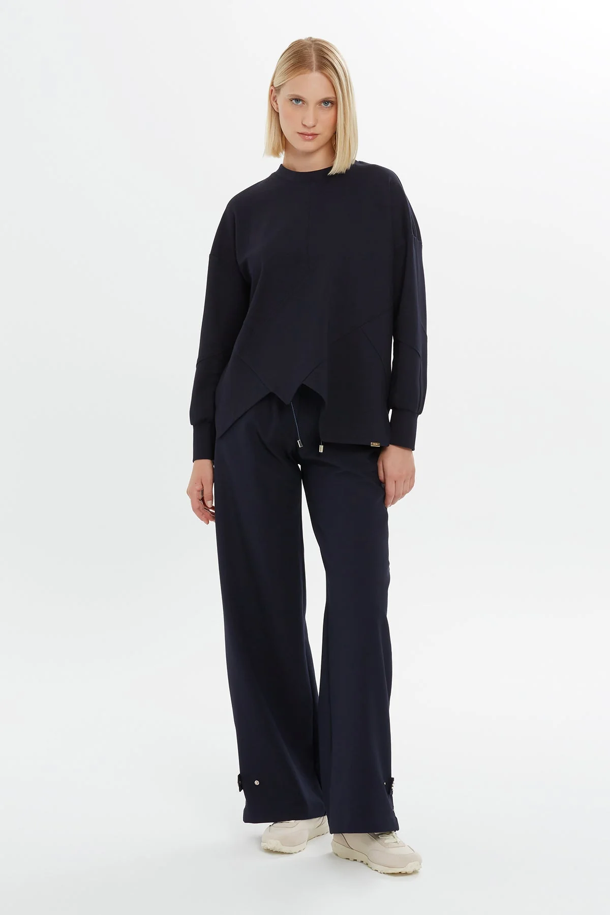 Navy Asymmetric Sweatshirt - Image 2