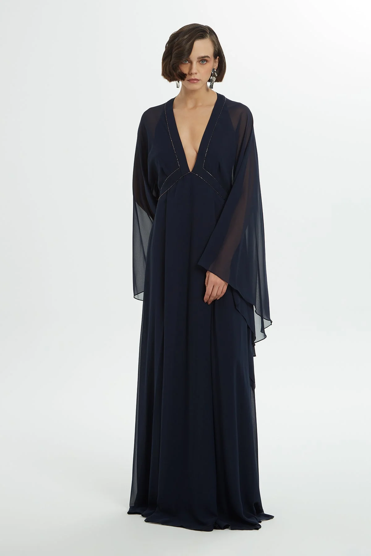 Navy Bead Embroidered Dress