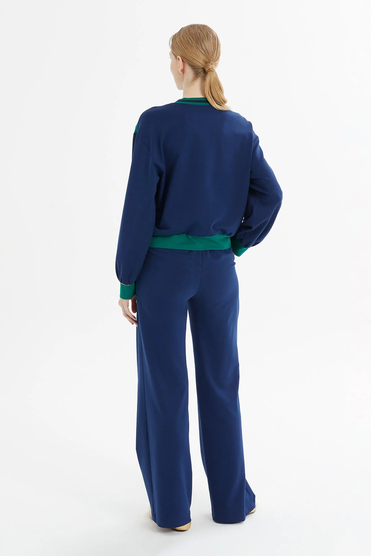 Navy Button-Detail Tracksuit - Image 4