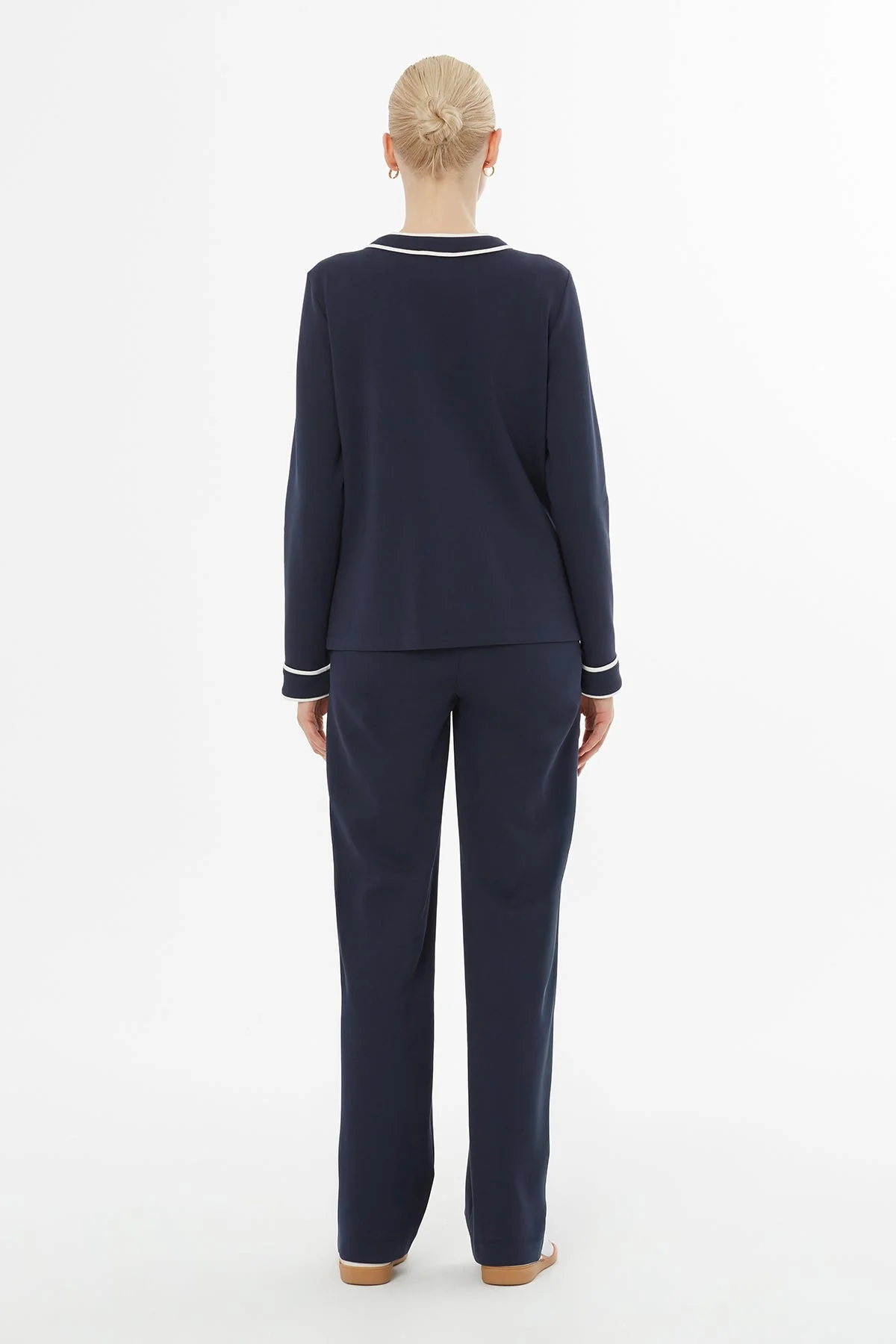 Navy Button-Front Tracksuit - Image 4
