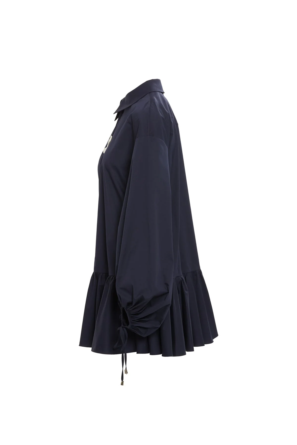 Navy Embroidered Shirt Dress - Image 3