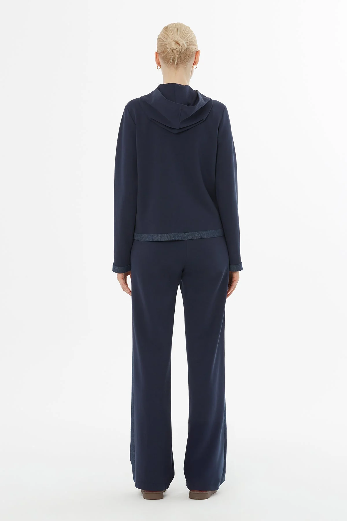 Navy Hooded Tracksuit Set with Zipper - Image 5