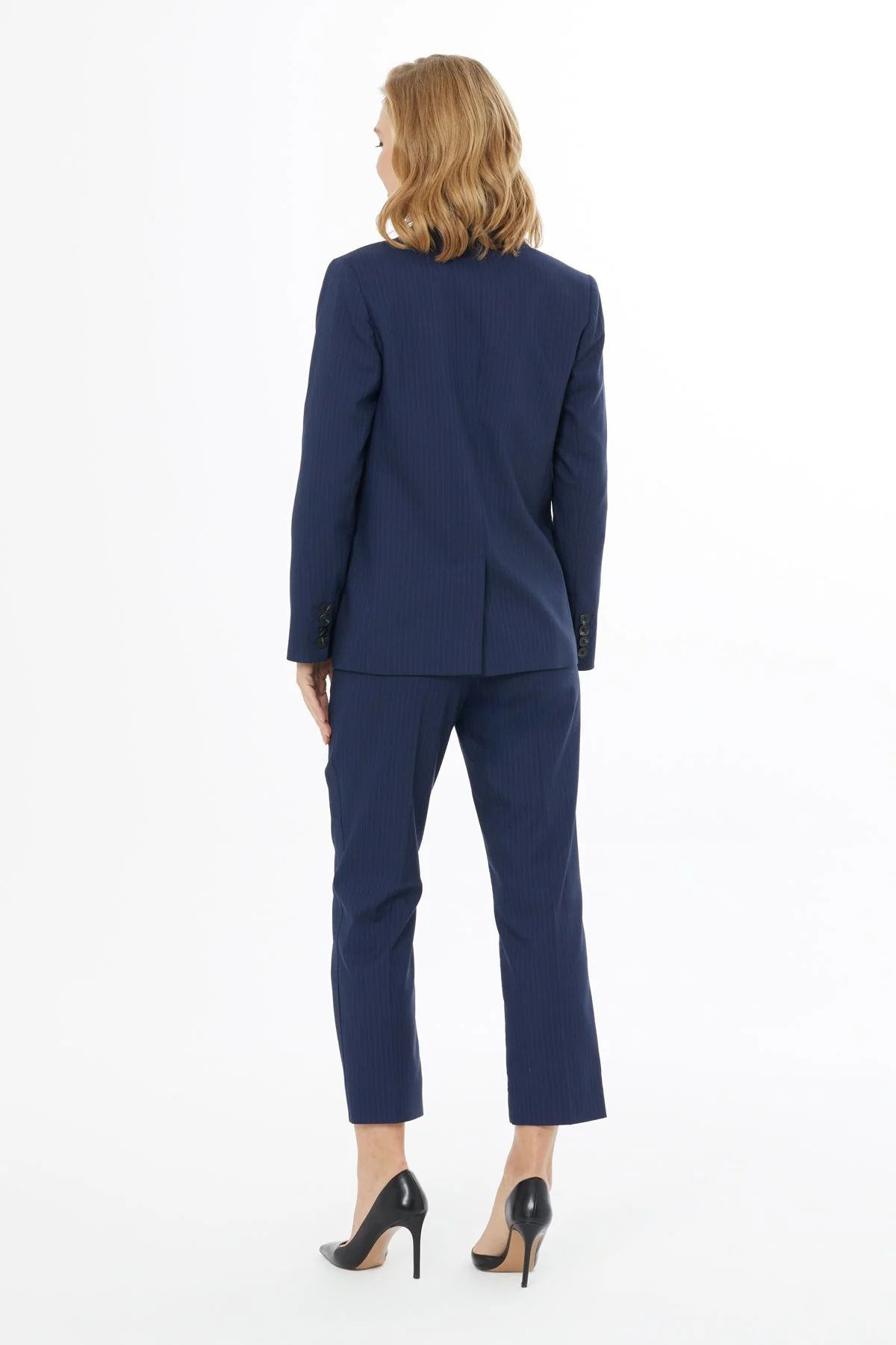 Navy Jacket and Carrot Pants Suit - Image 4