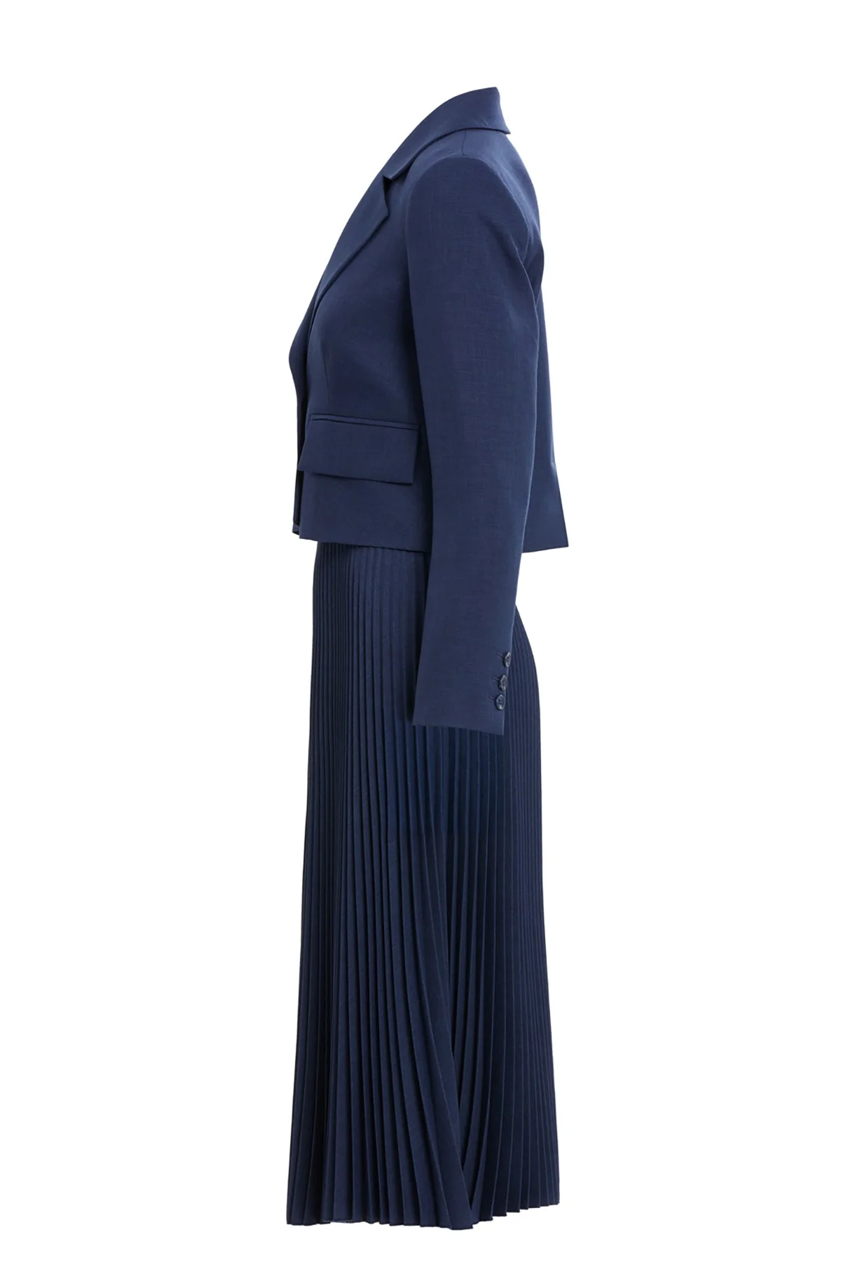 Navy Midi Pleated Skirt Set - Image 2