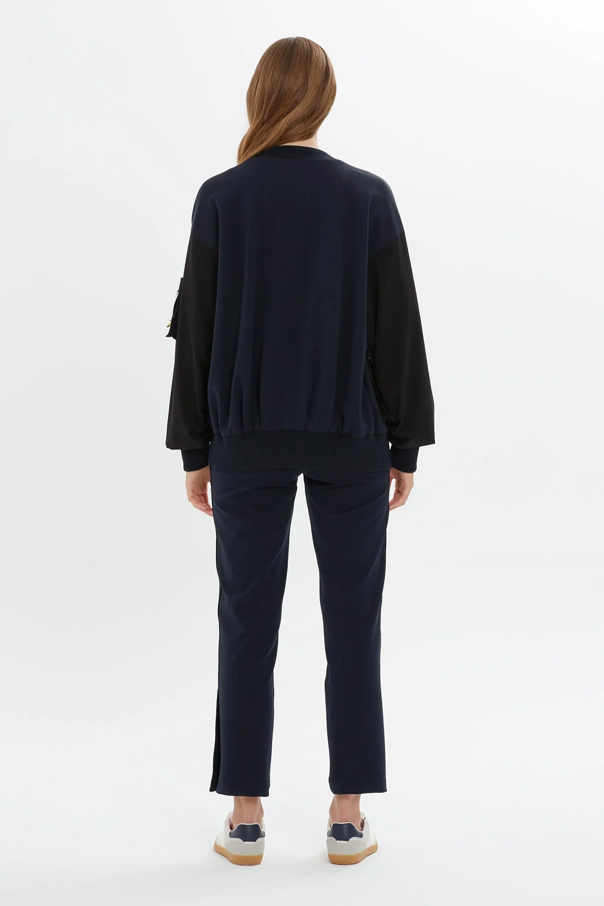 Navy Rose-Detail Sweatshirt - Image 5