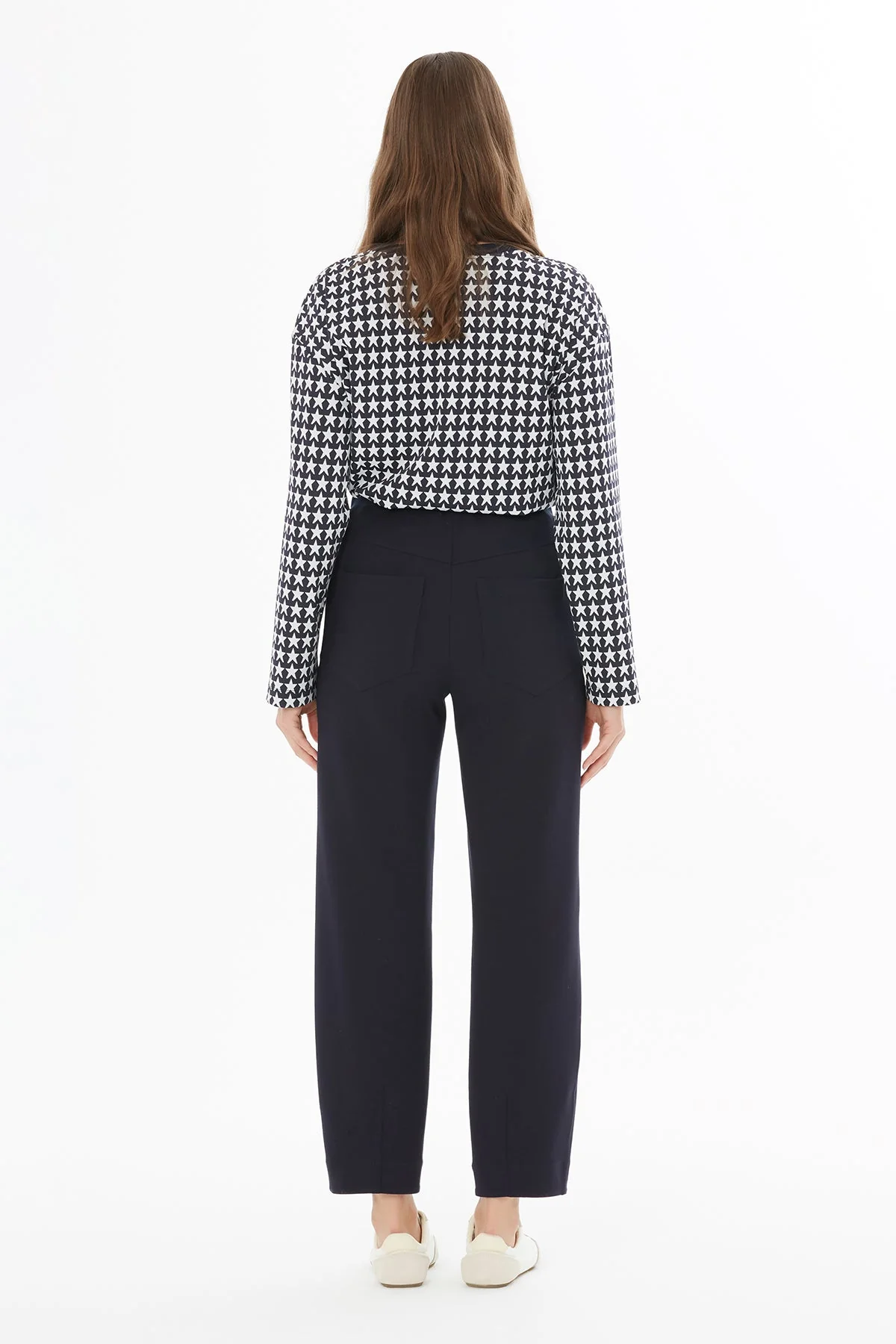 Navy Side-Stripe Detail Pants - Image 4