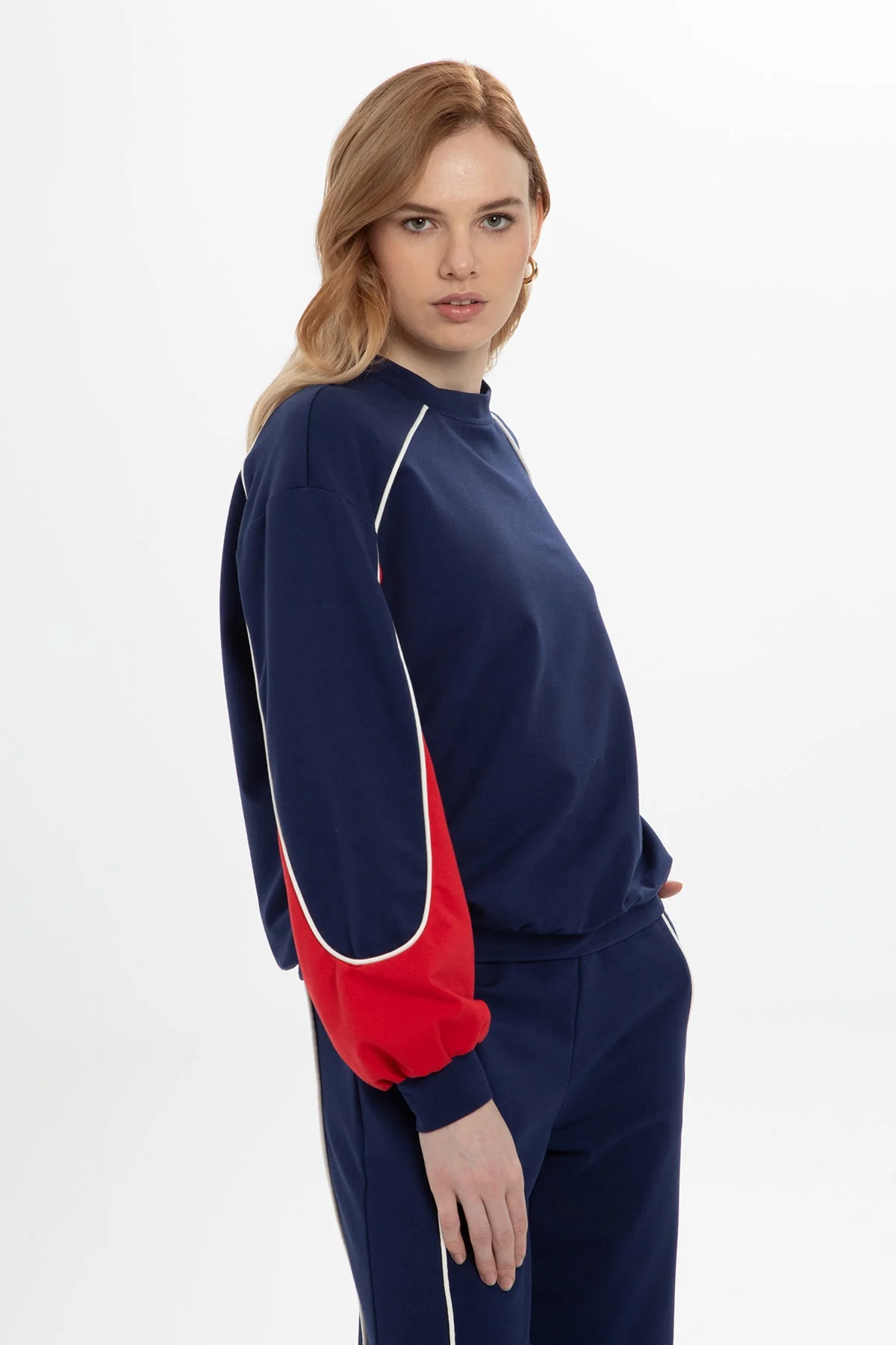 Navy Stripe-Detail Tracksuit - Image 2