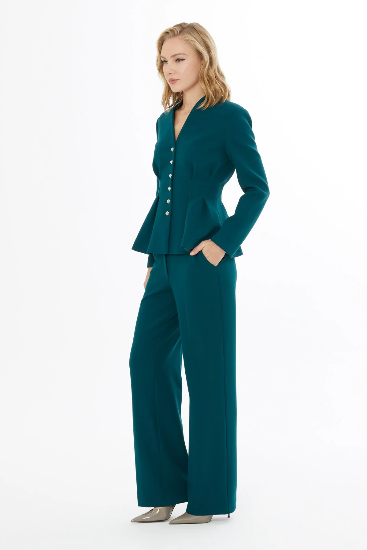 Oil Jacket and Carrot Pants Suit - Image 3