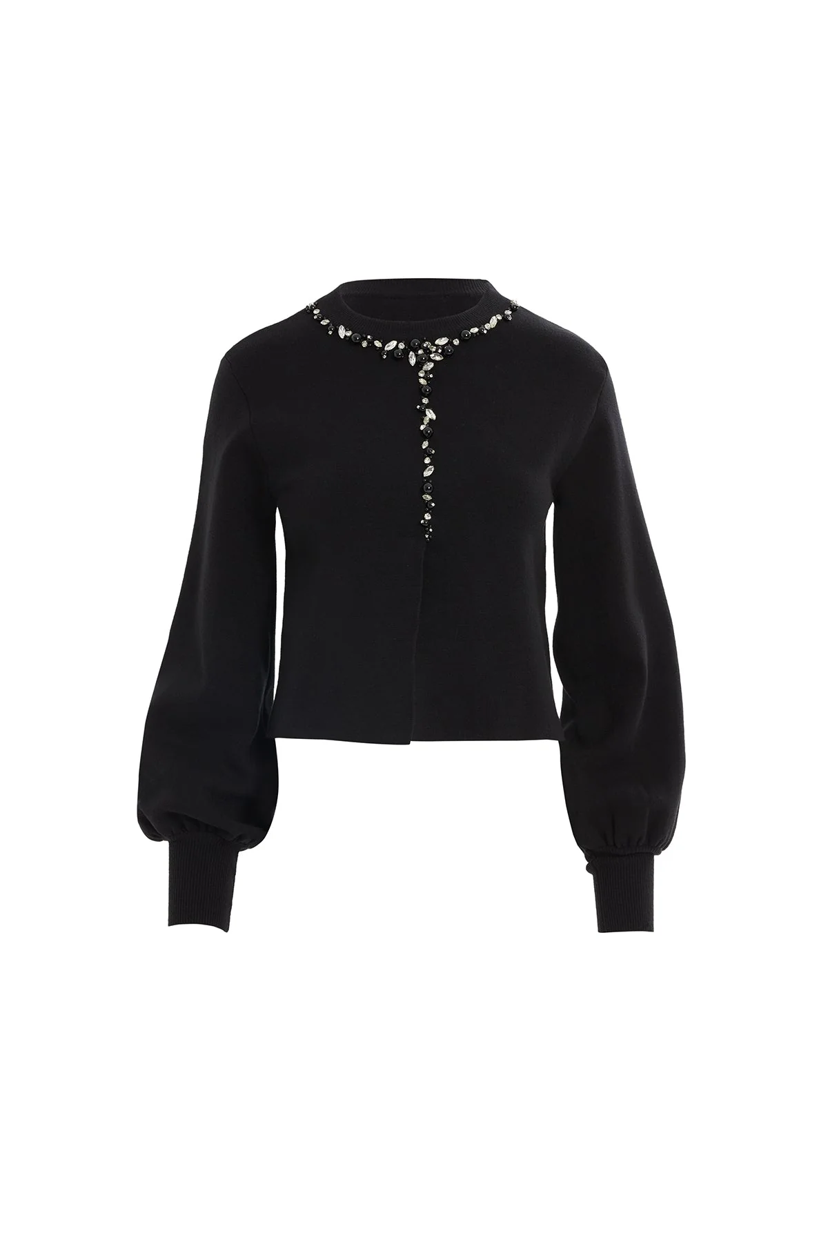 Organza Sleeved Knit Sweater