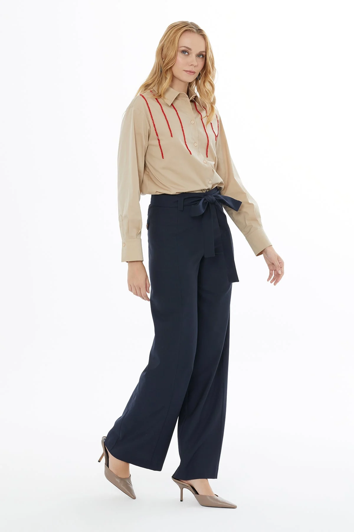 Pants with Back Button Detail - Image 3