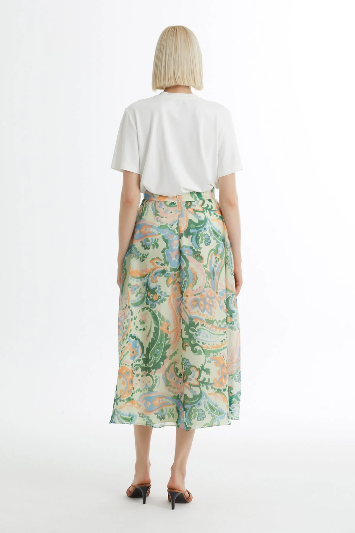 Patterned Flounce Midi Skirt - Image 5