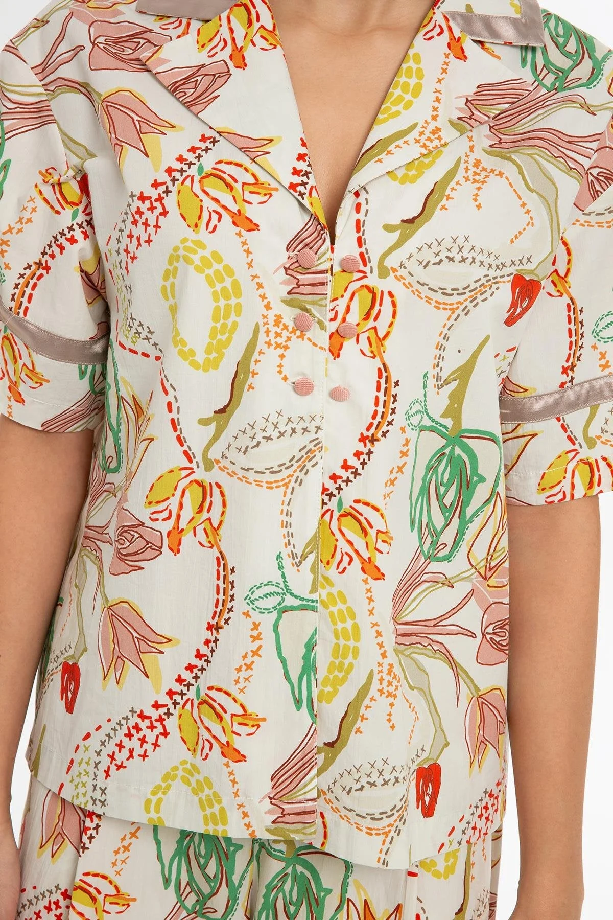Patterned Short-Sleeve Cotton Shirt - Image 2
