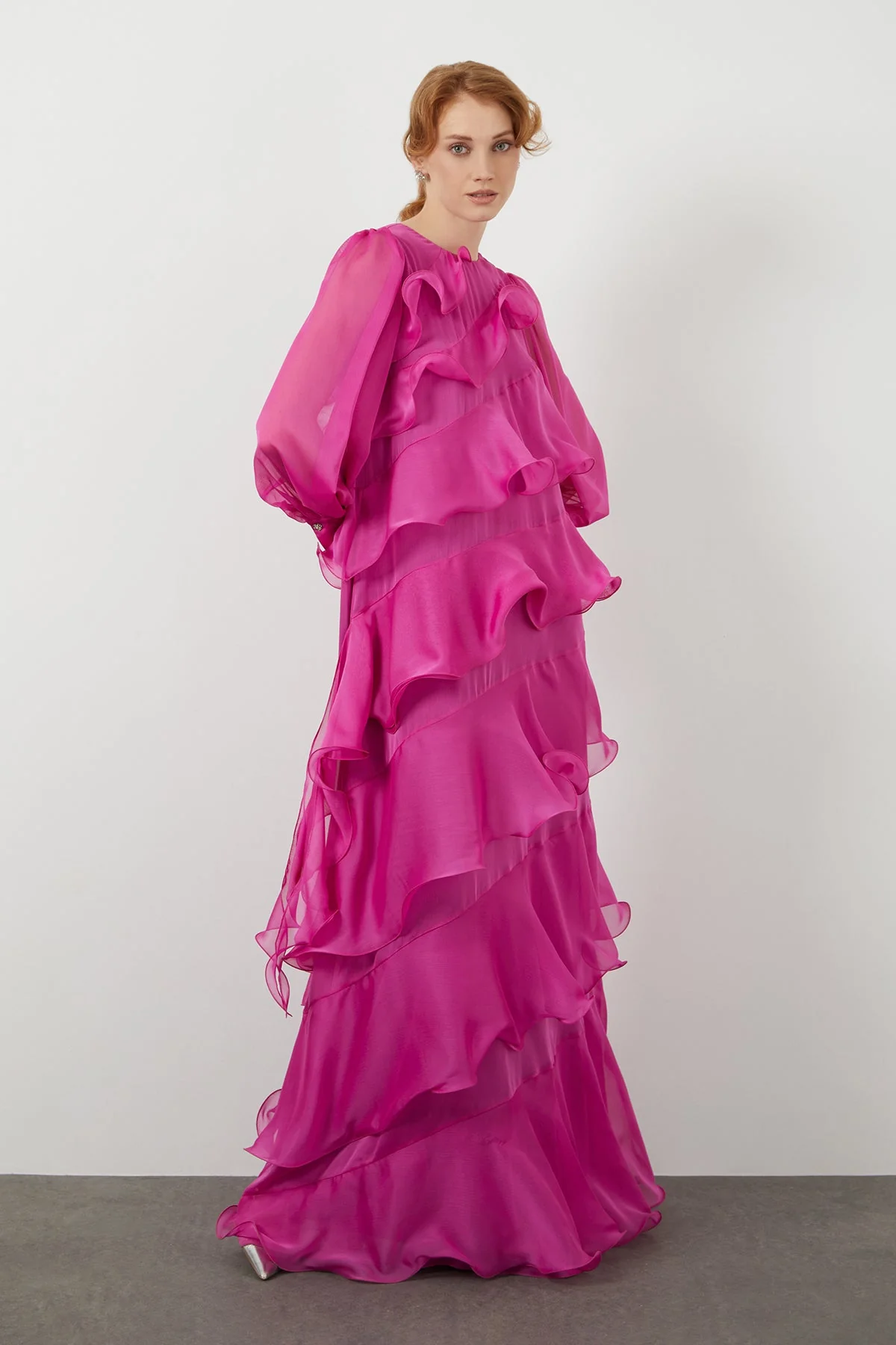 Pink Asymmetric Maxi Dress - Image 2