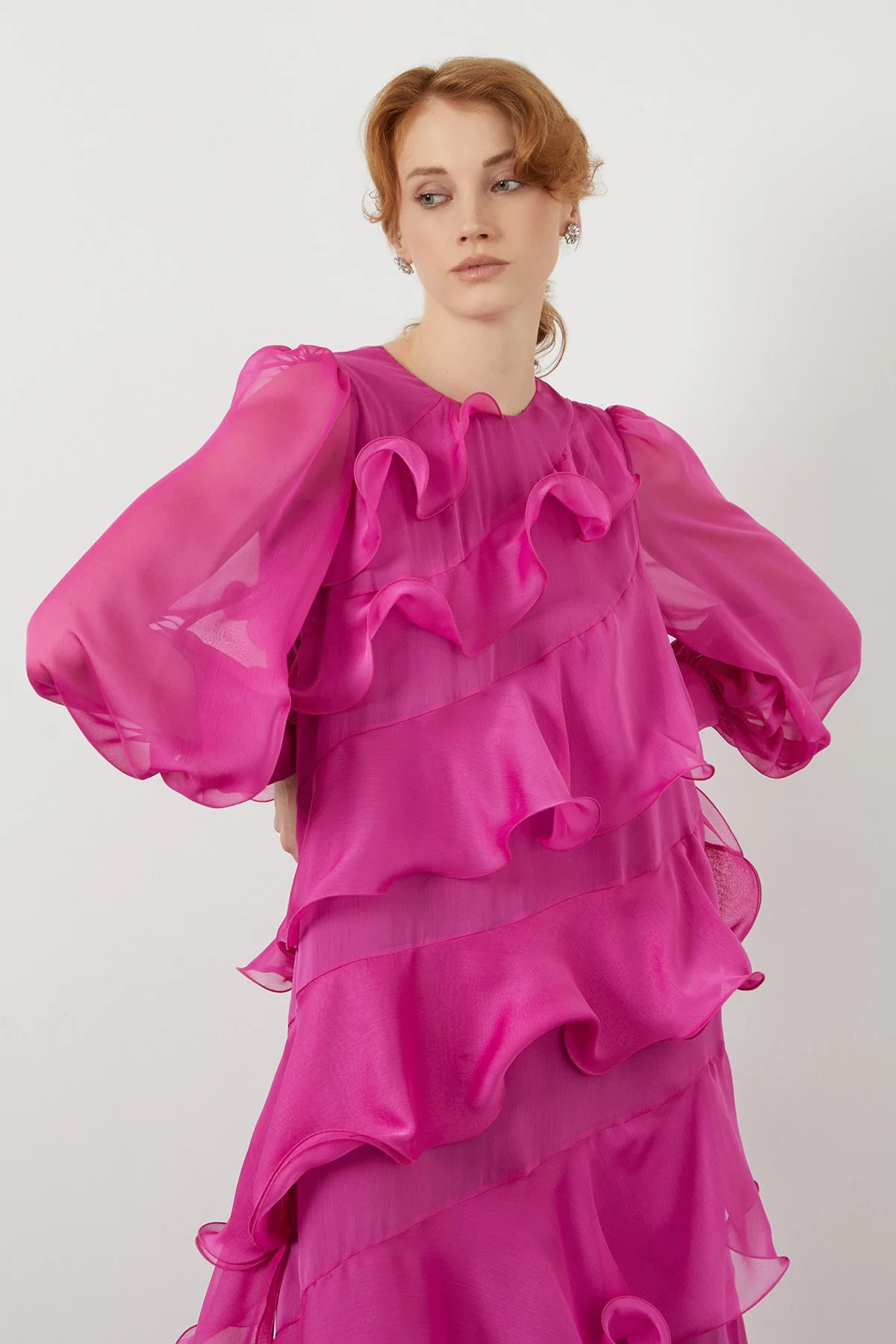 Pink Asymmetric Maxi Dress - Image 3