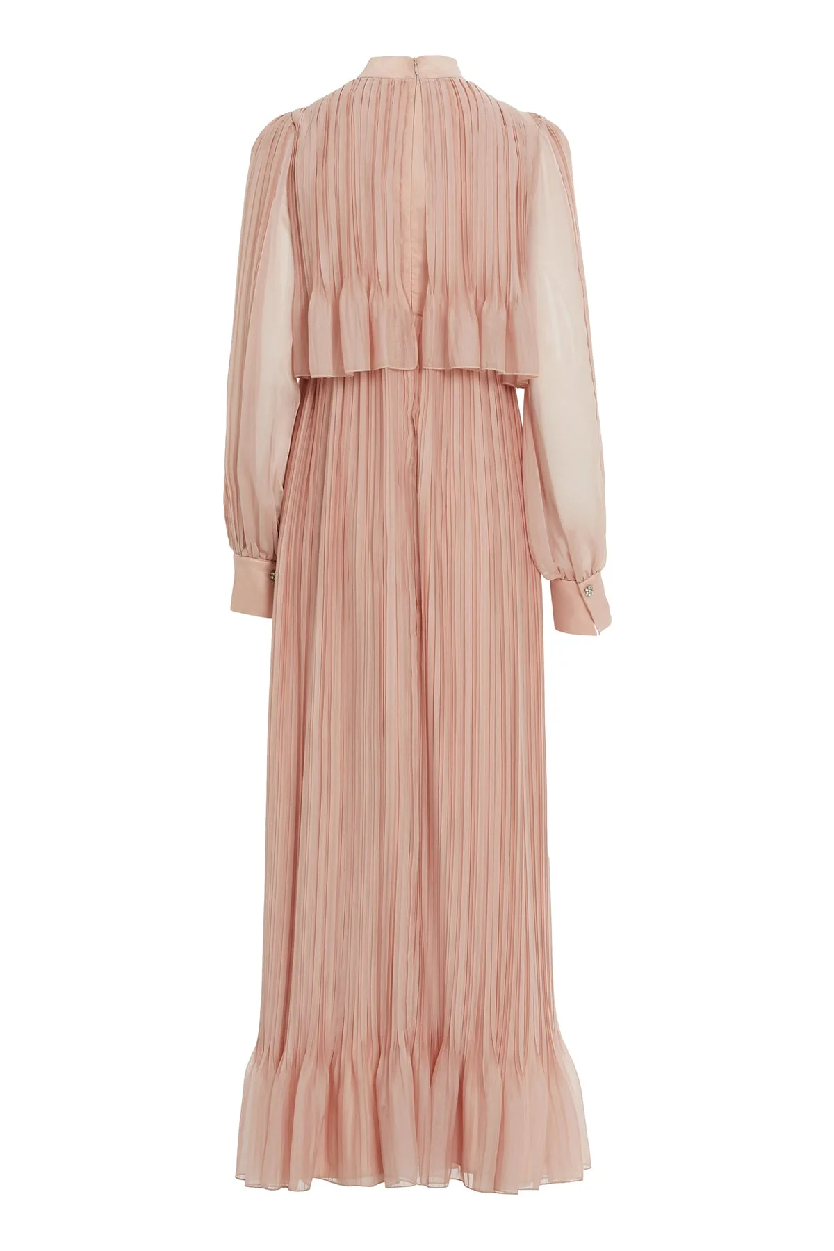 Pink Embroidered-Collar Maxi Dress - Image 6