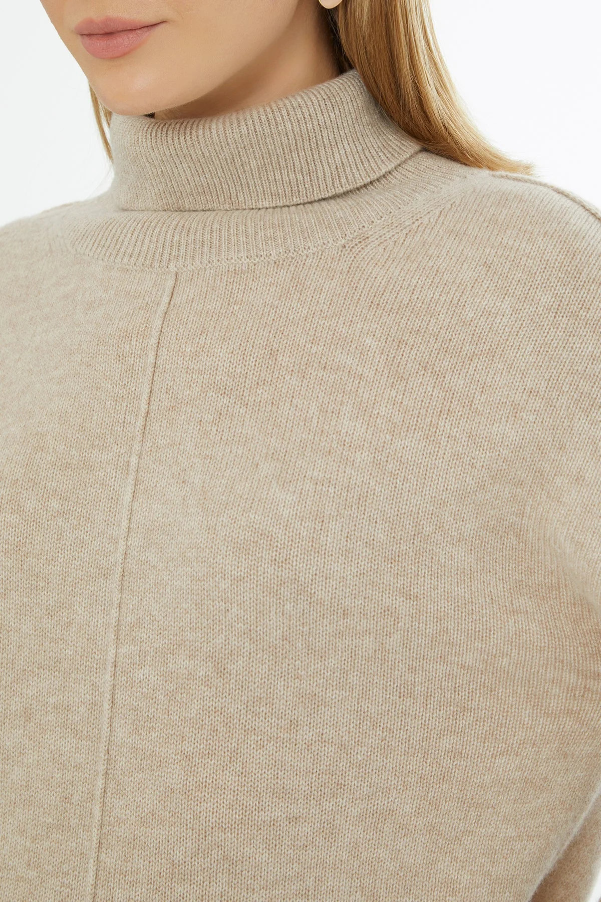 Pink Long-Sleeve Turtleneck Sweater - Image 2