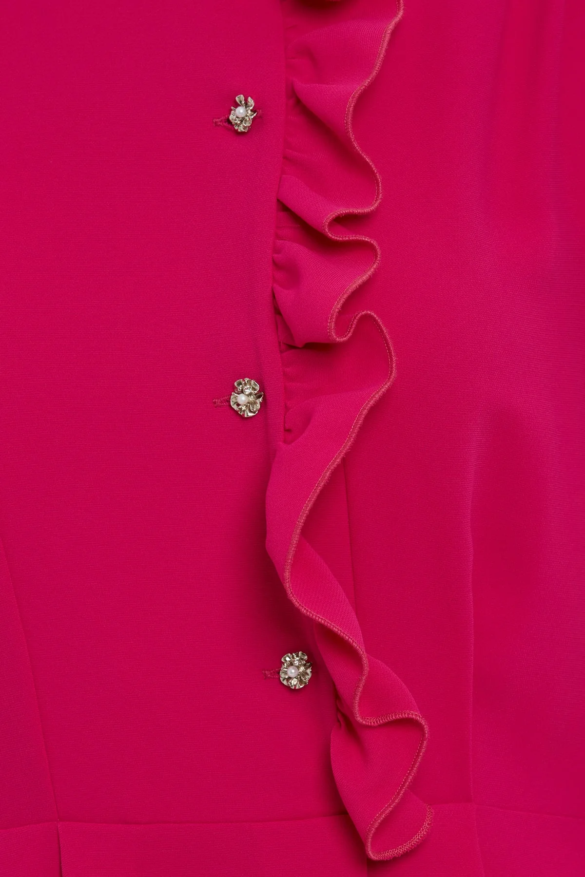 Pink Ruffle-Detail Midi Dress - Image 2