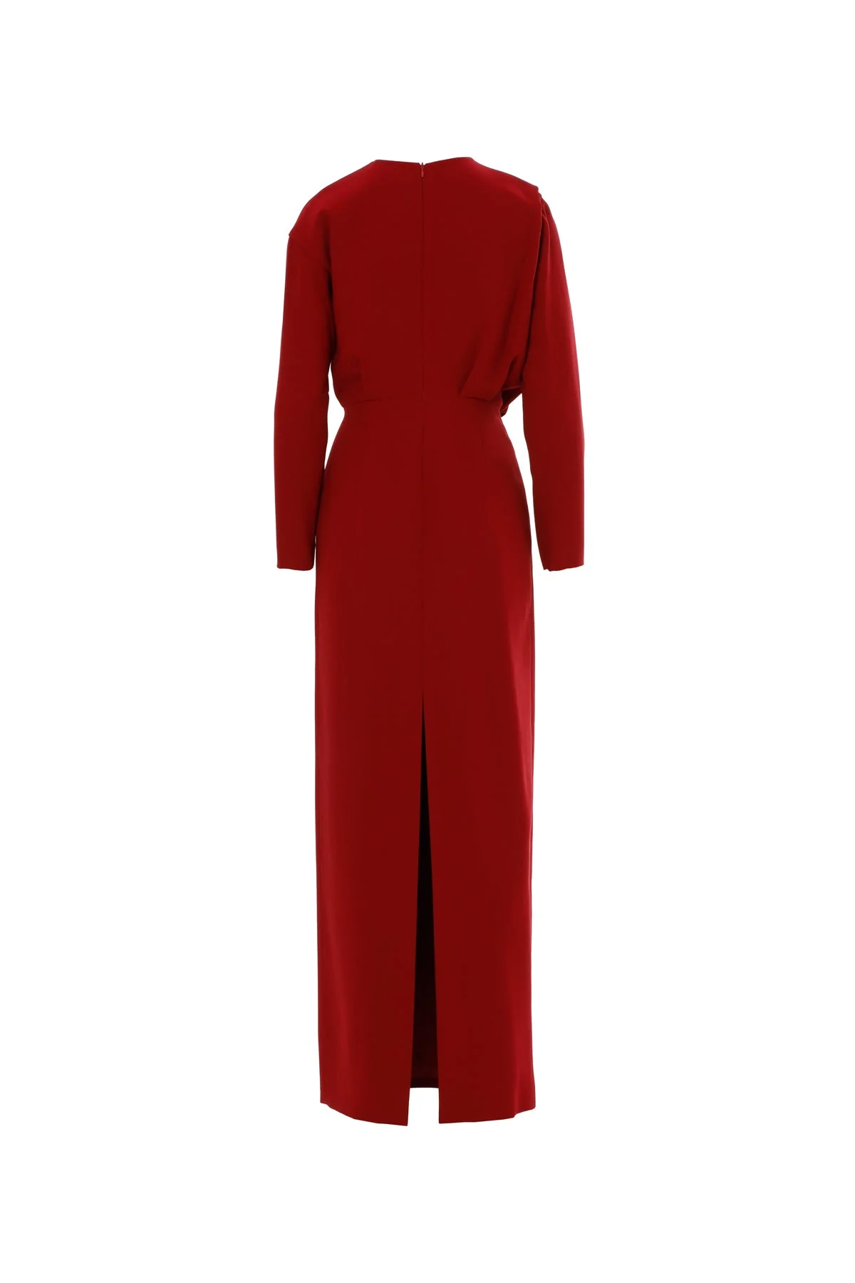 Red Long Dress with Balloon Sleeves - Image 3