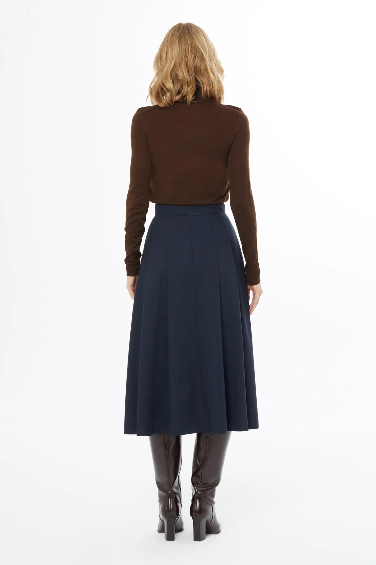 Pleated Skirt with Back Center Hidden Zipper - Image 4