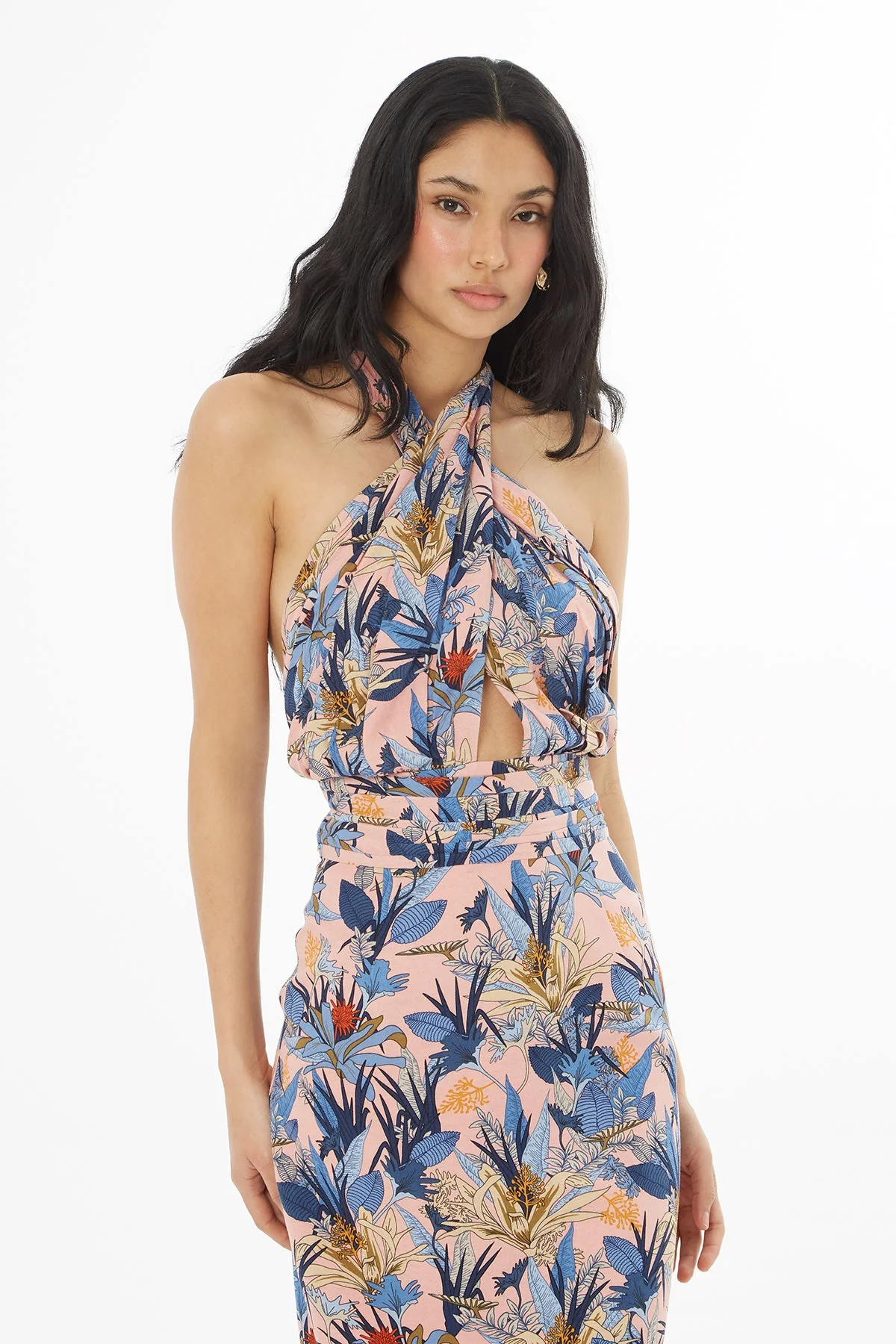 Printed Backless Midi Dress - Image 3