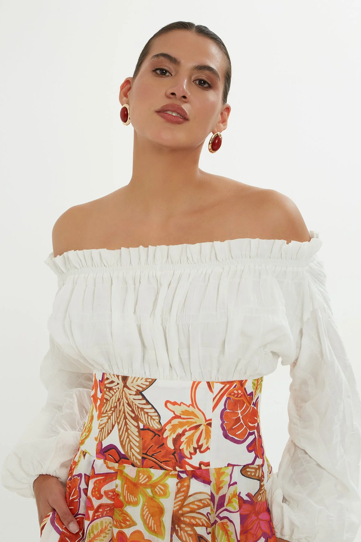 Printed Corset-Detail Maxi Dress - Image 3