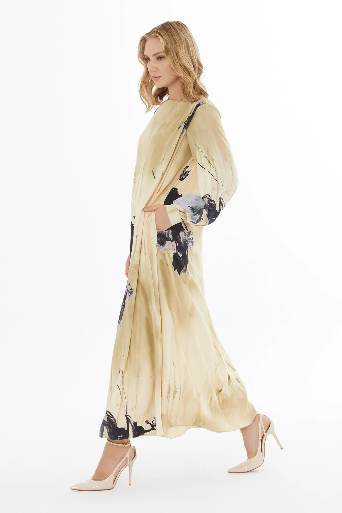 Printed Round-Neck Long Dress - Image 4