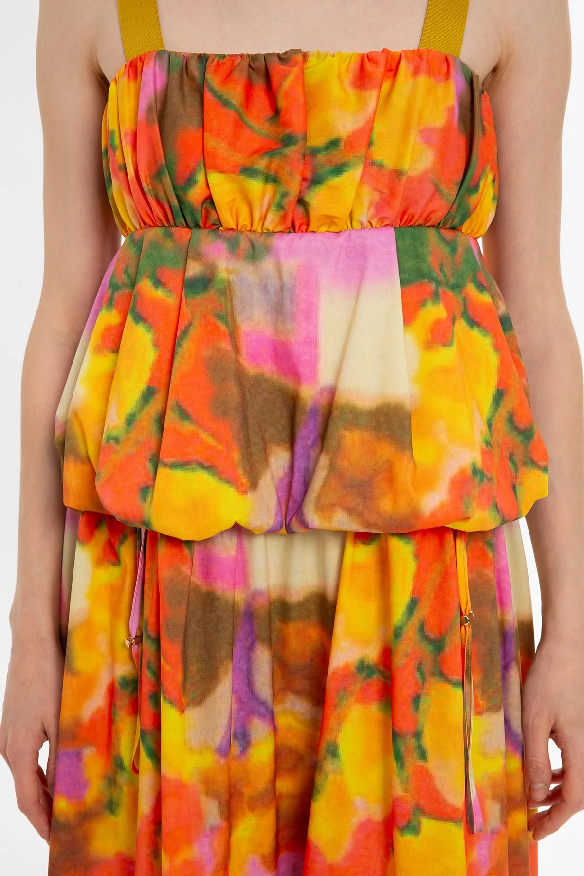 Printed Strappy Balloon Midi Dress - Image 2