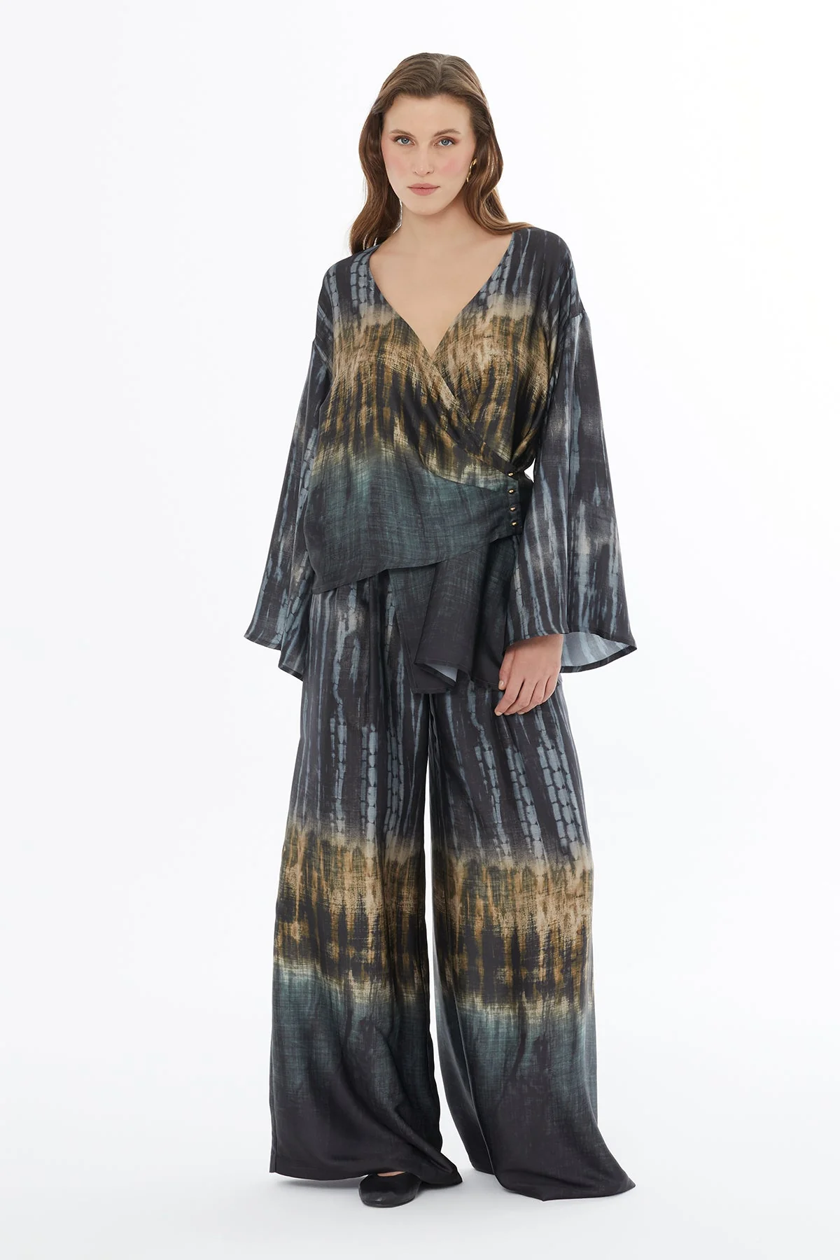 Printed Wrap-Around Blouse - Image 3