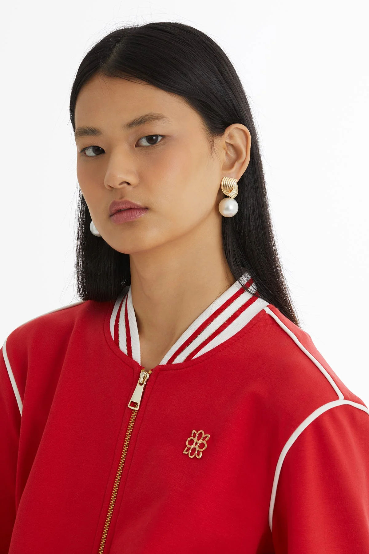 Red Blazer Elastic-Waist Track Set - Image 3