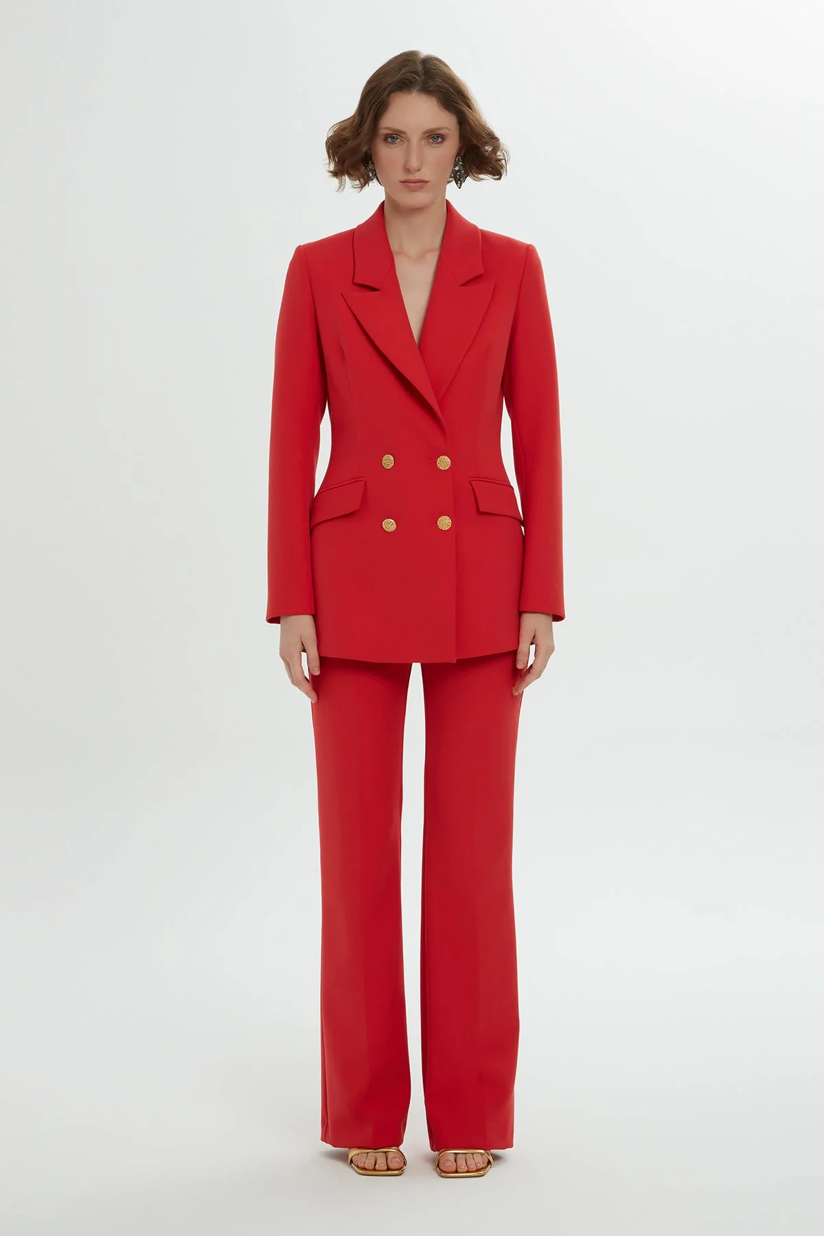 Red Button-Detail Co-Ord Set - Image 2
