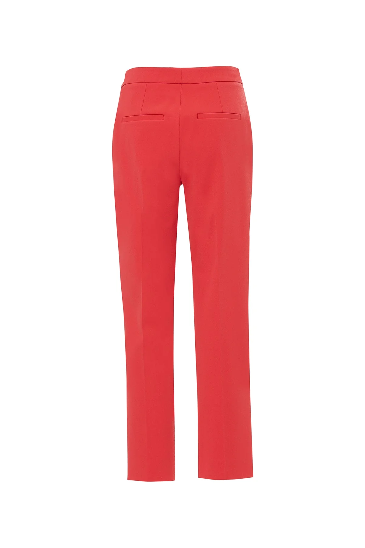 Red Classic Fabric Trousers - Image 3