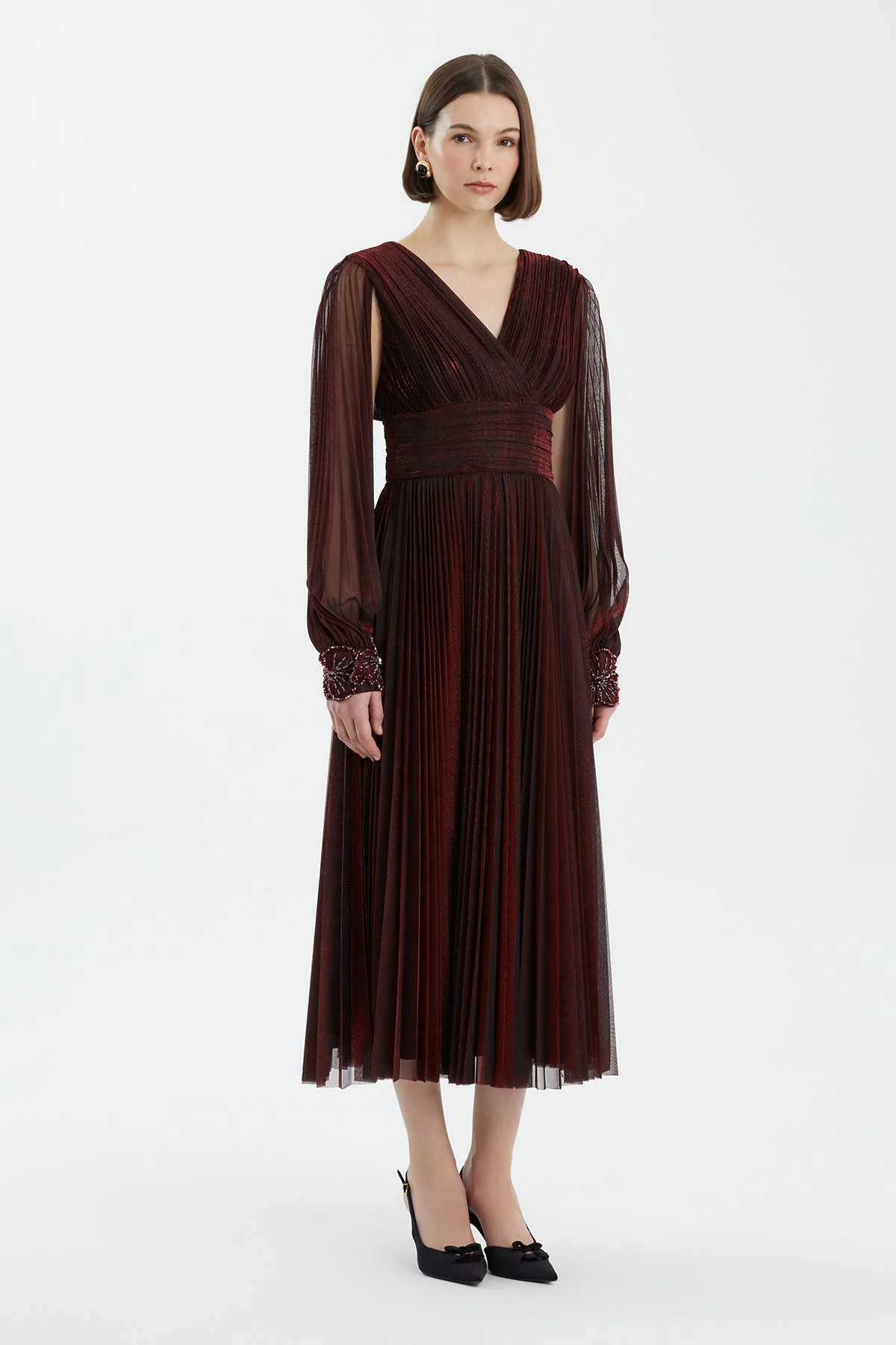 Red Embellished Maxi Dress - Image 3