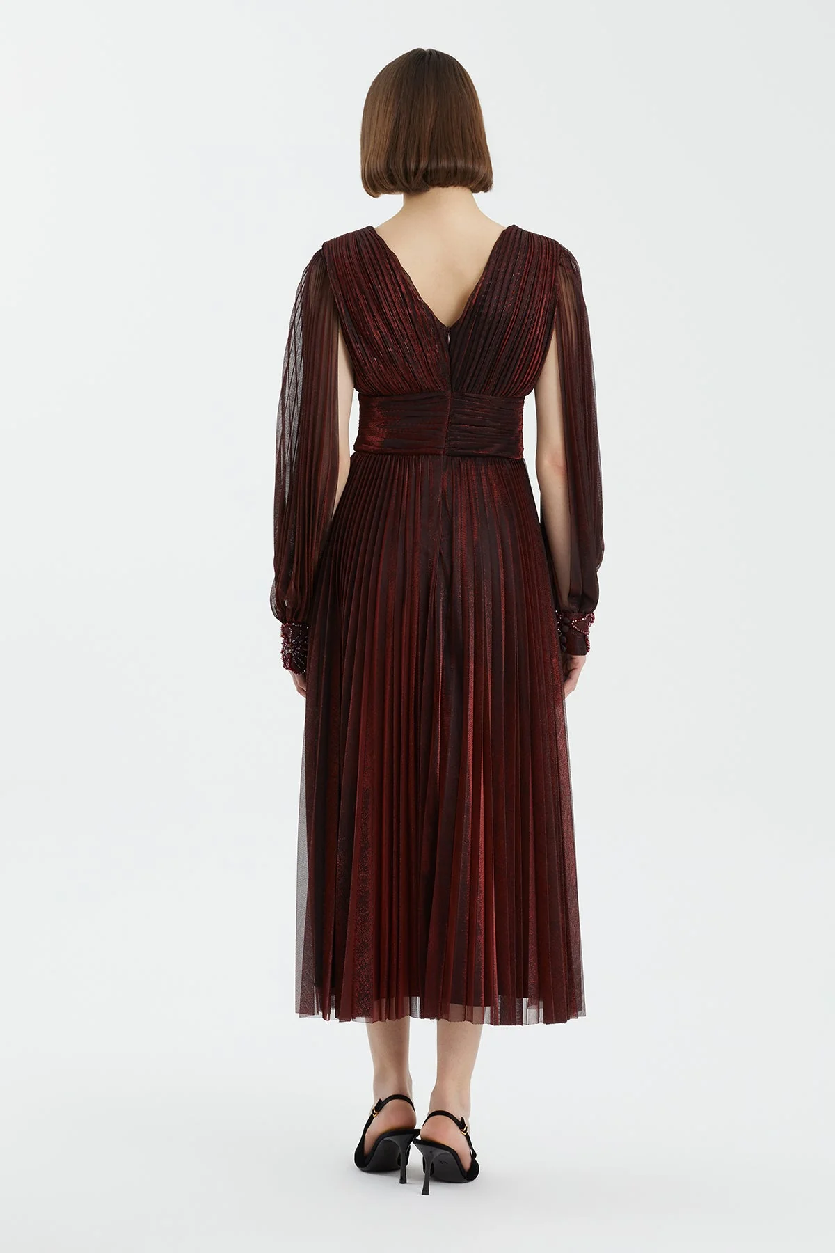 Red Embellished Maxi Dress - Image 4