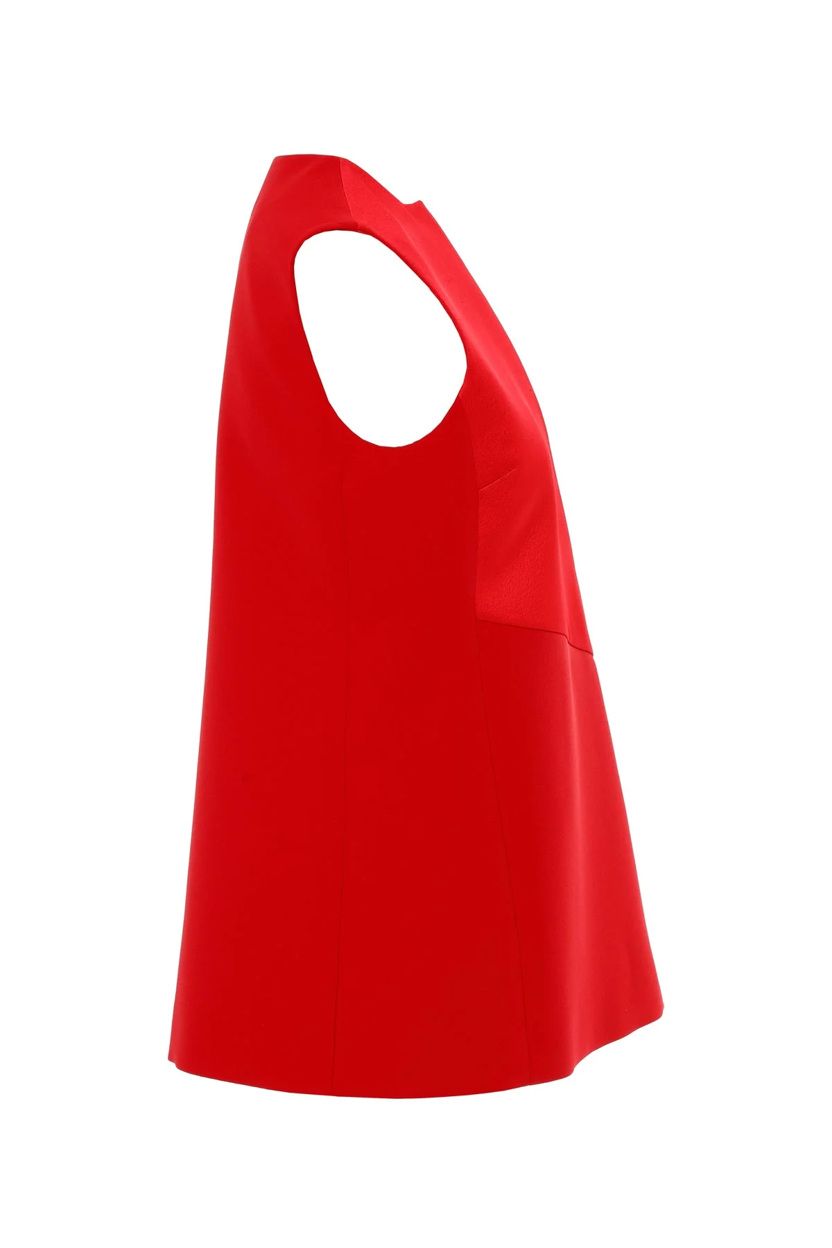 Red V-Neck Lined Vest - Image 2