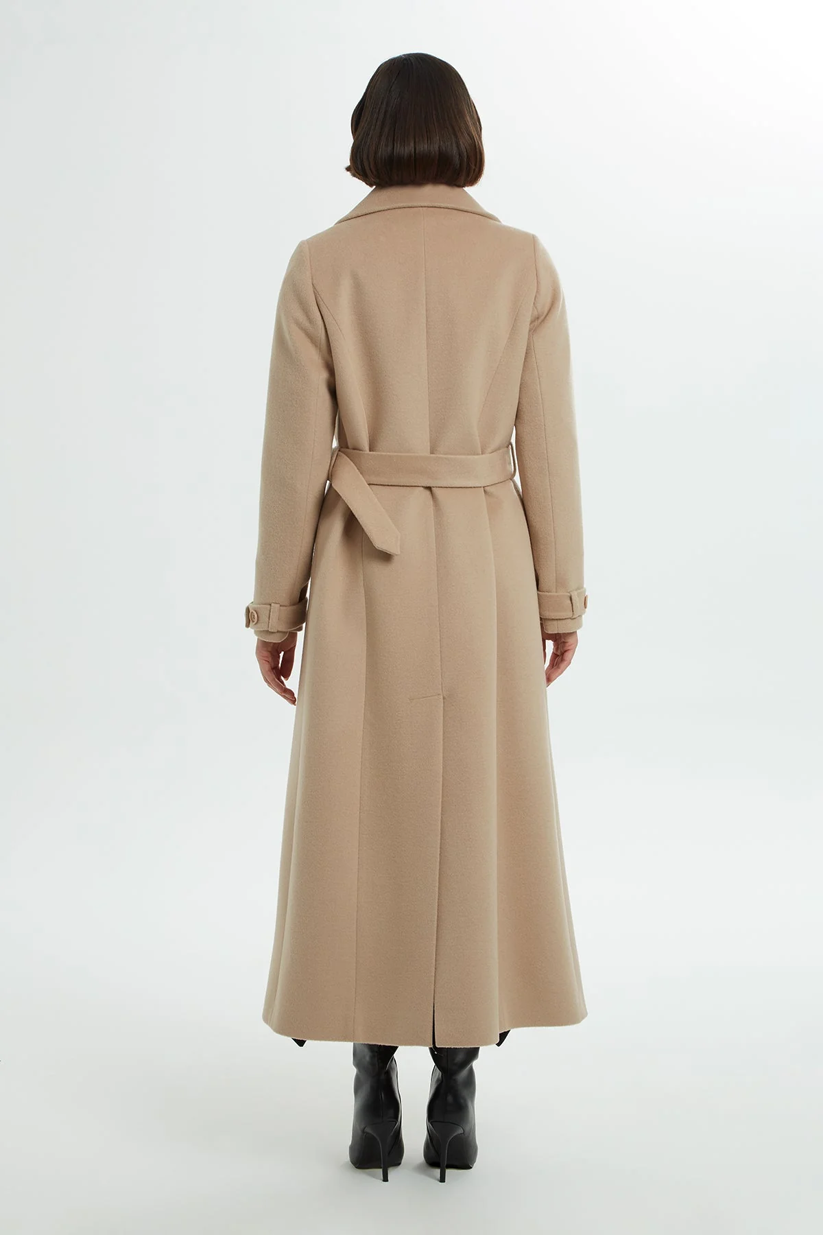Shawl-Collar Long Cashmere Coat - Image 4