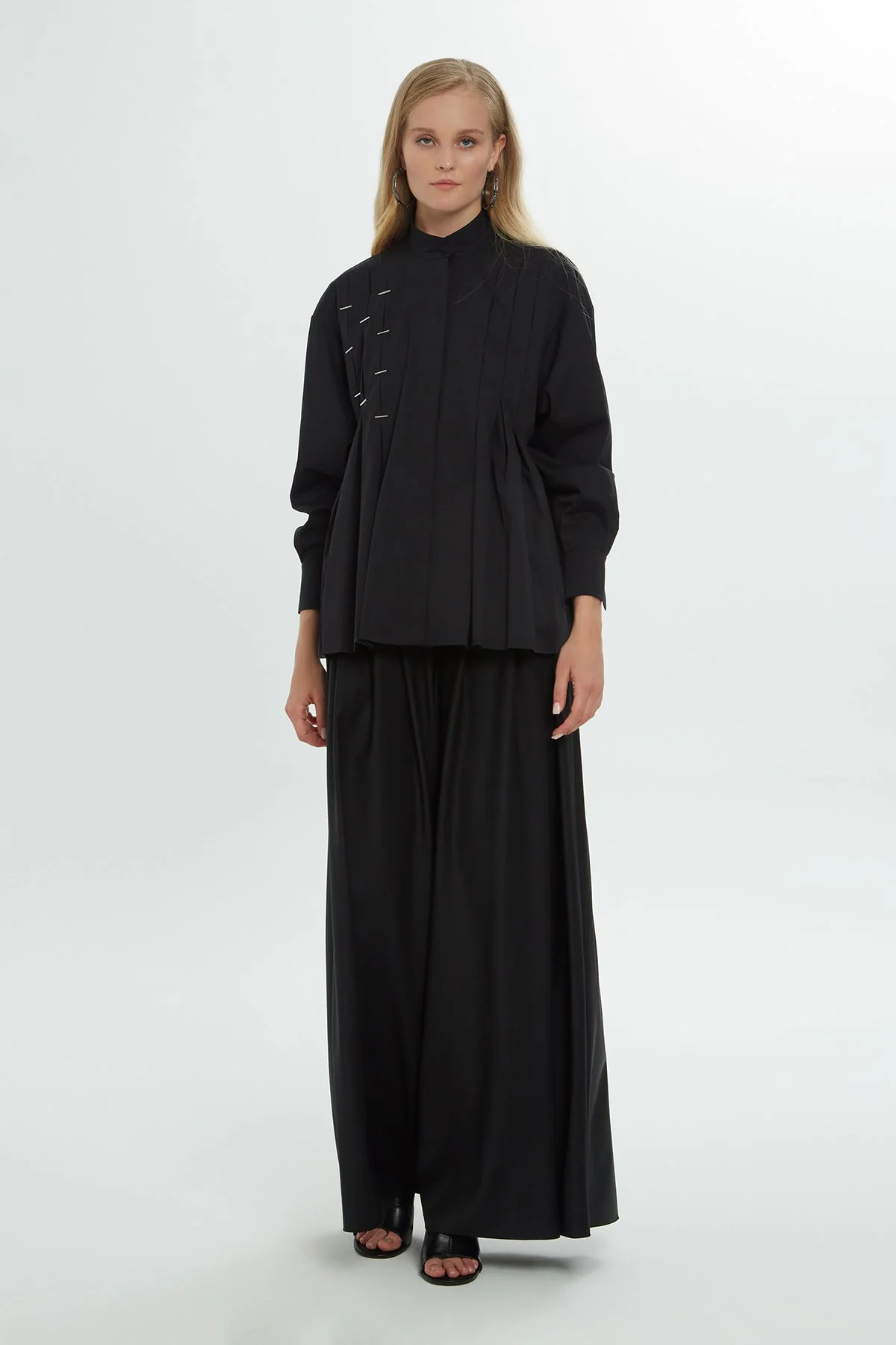Black Pleated Shirt