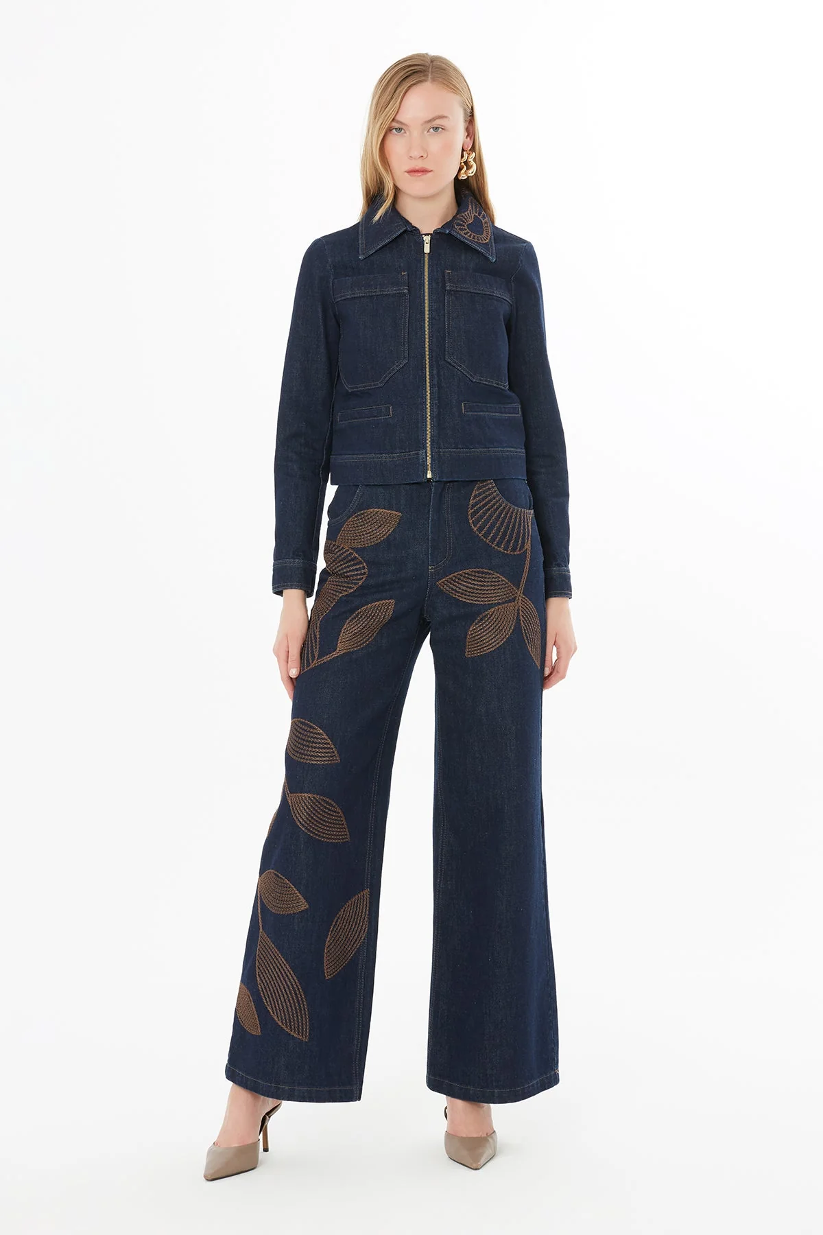 Denim Jacket with Shirt Collar - Image 3