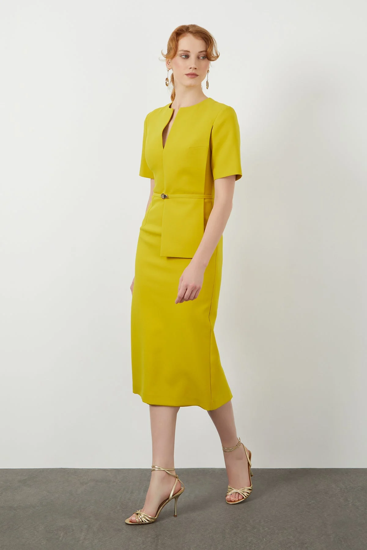 Short Sleeve V Neck Long Evening Dress - Image 2