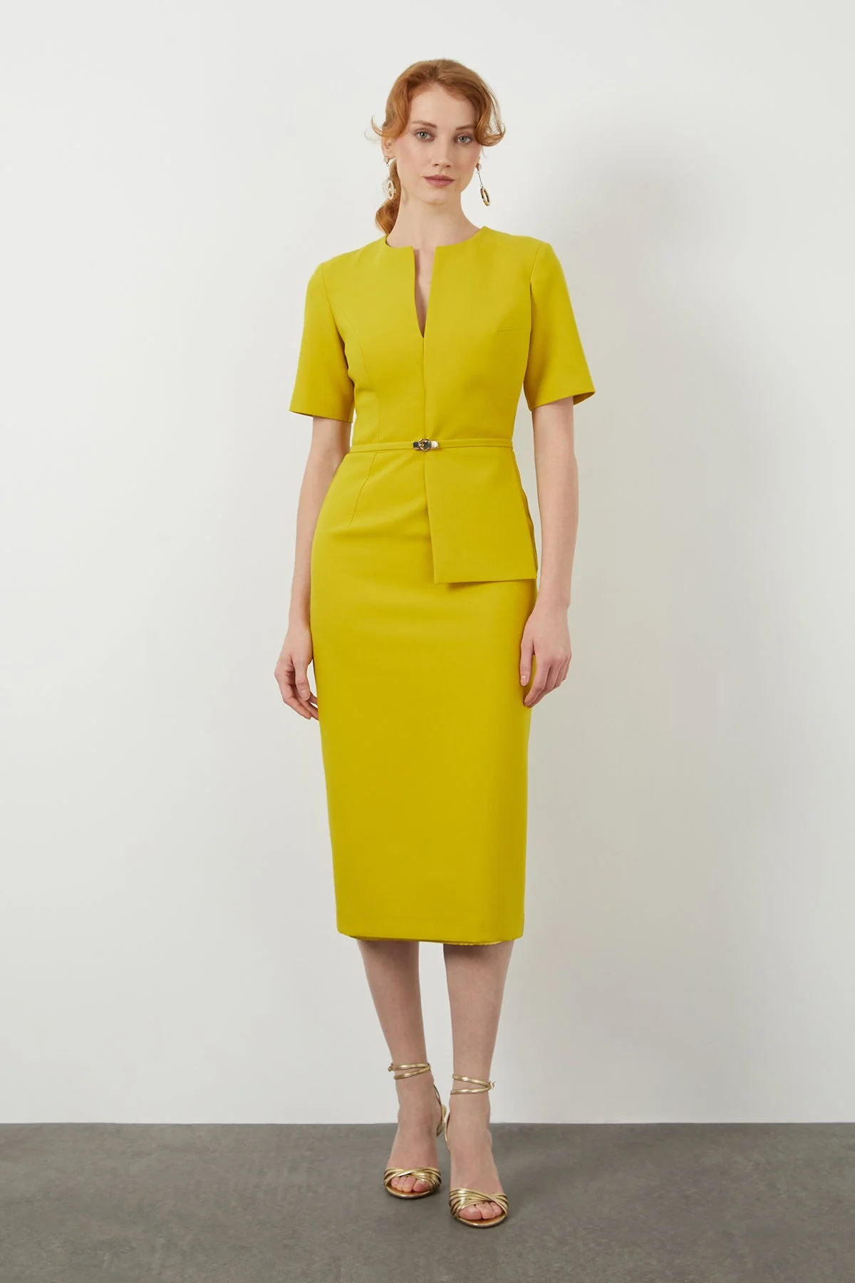 Short Sleeve V Neck Long Evening Dress - Image 3