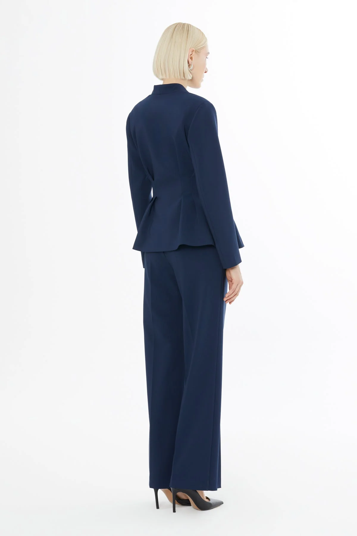 Navy Jacket and Carrot Pants Suit - Image 4