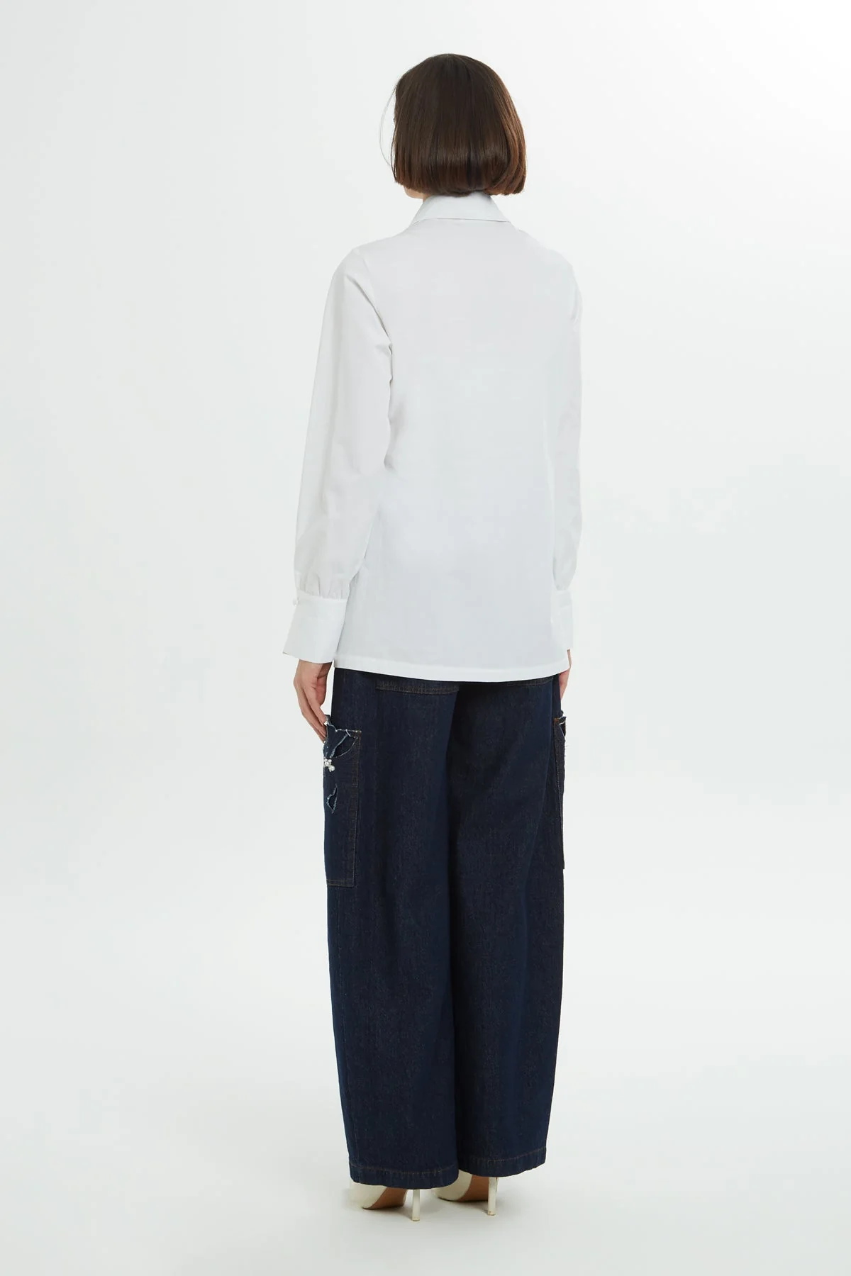Stone-Embellished Front-Tie Shirt - Image 4