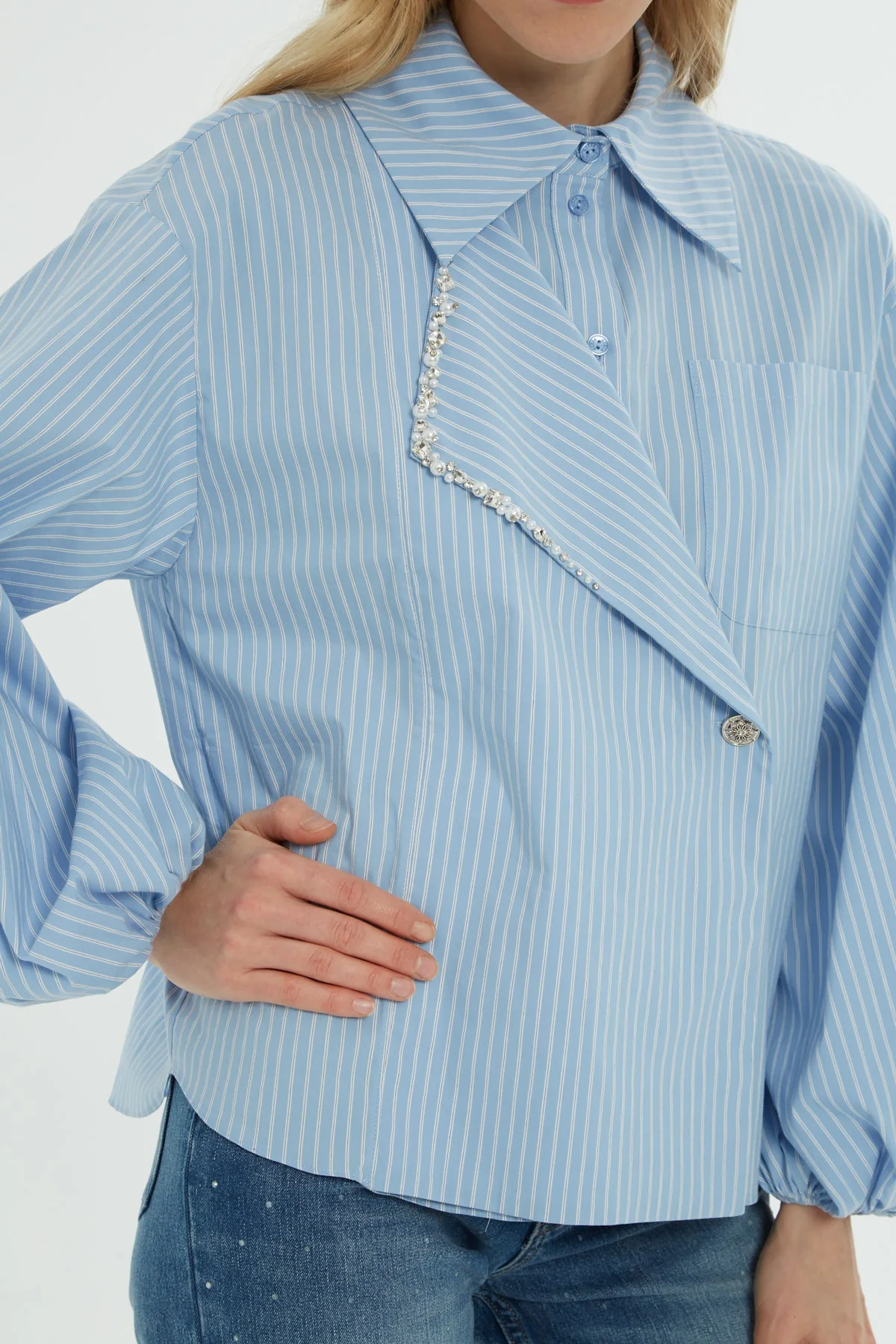 Stone Embellished Long-Sleeve Shirt - Image 2
